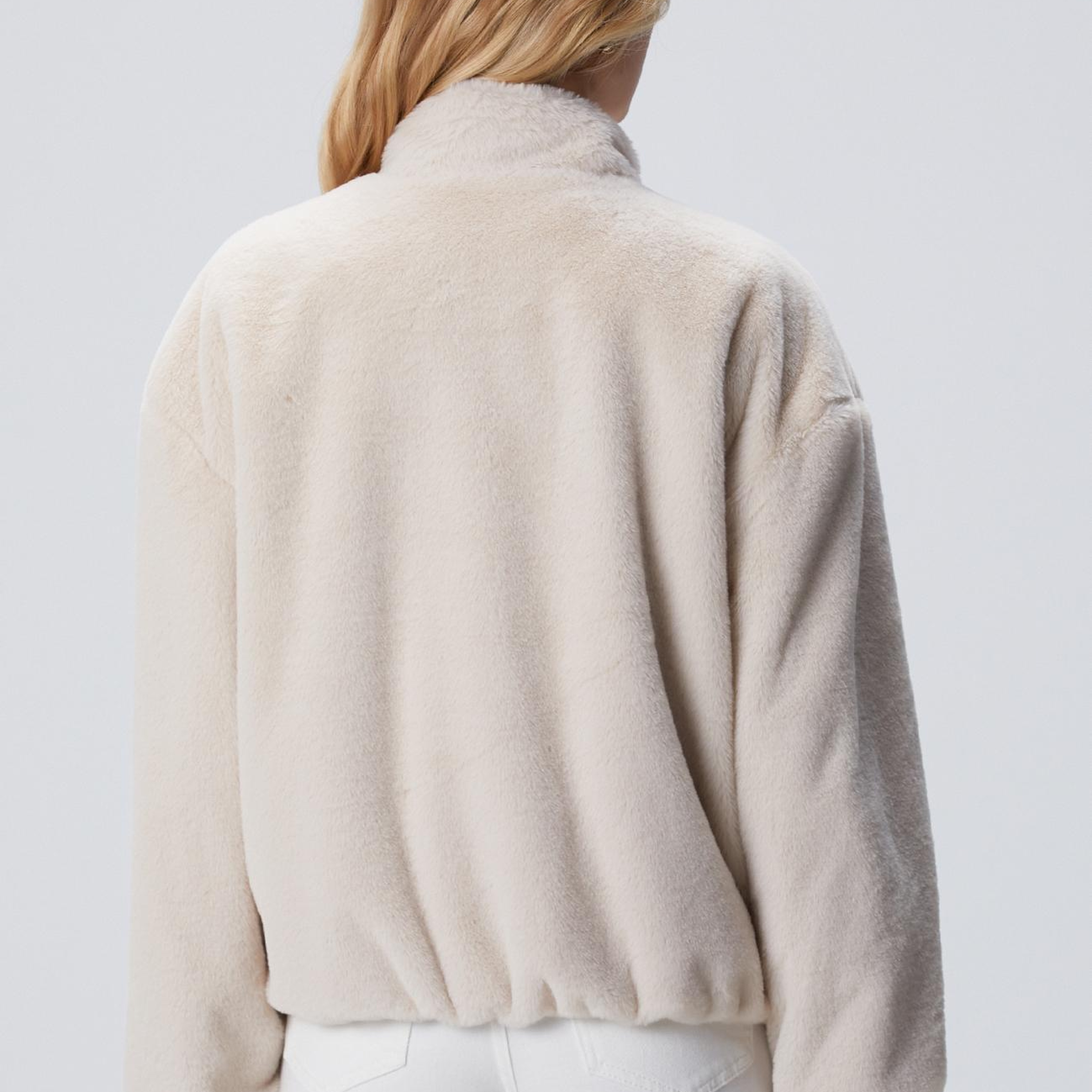 Network Kadın Bej Cep Detaylı Suni Kürk Mont