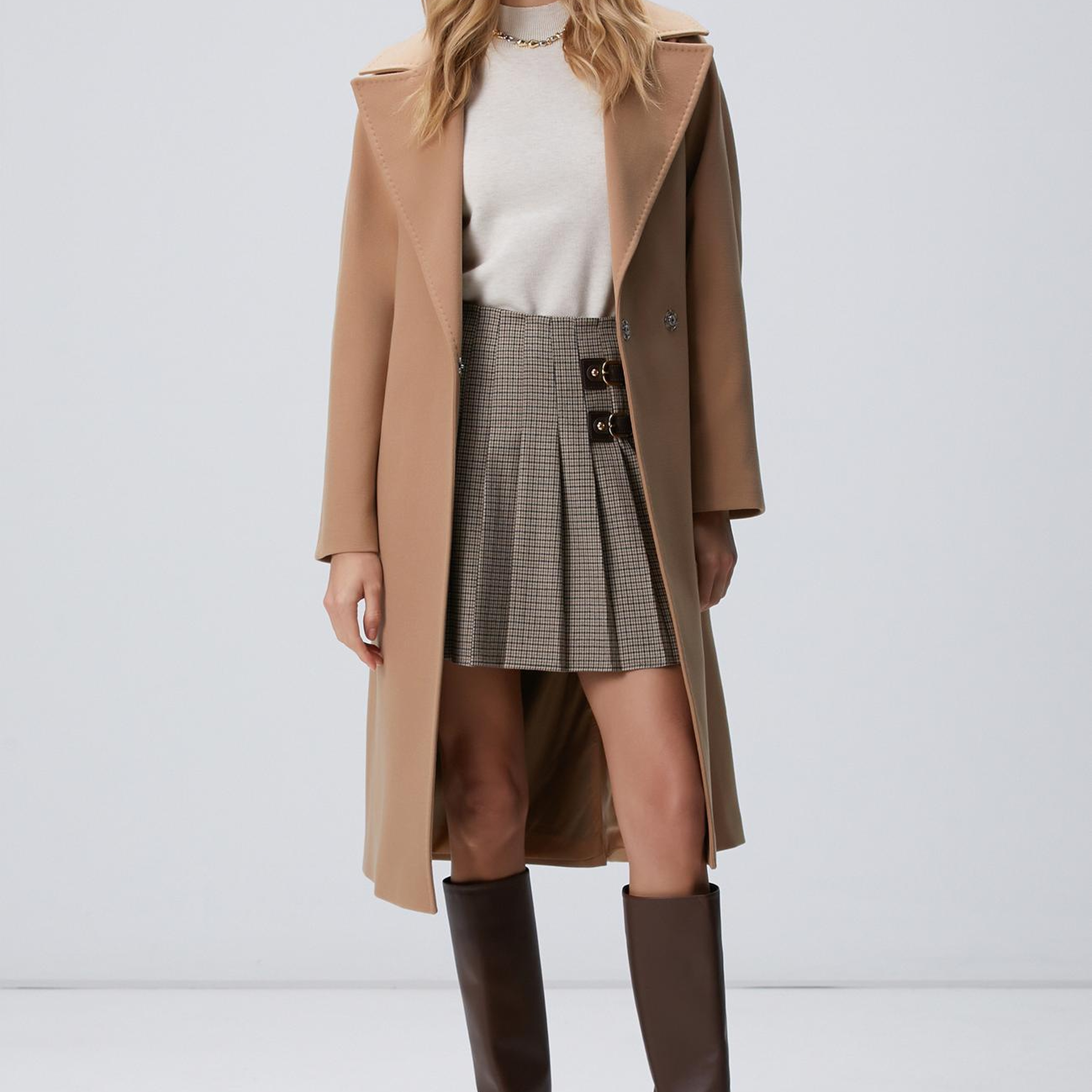 Network Kadın Camel Geniş Yakalı Manto