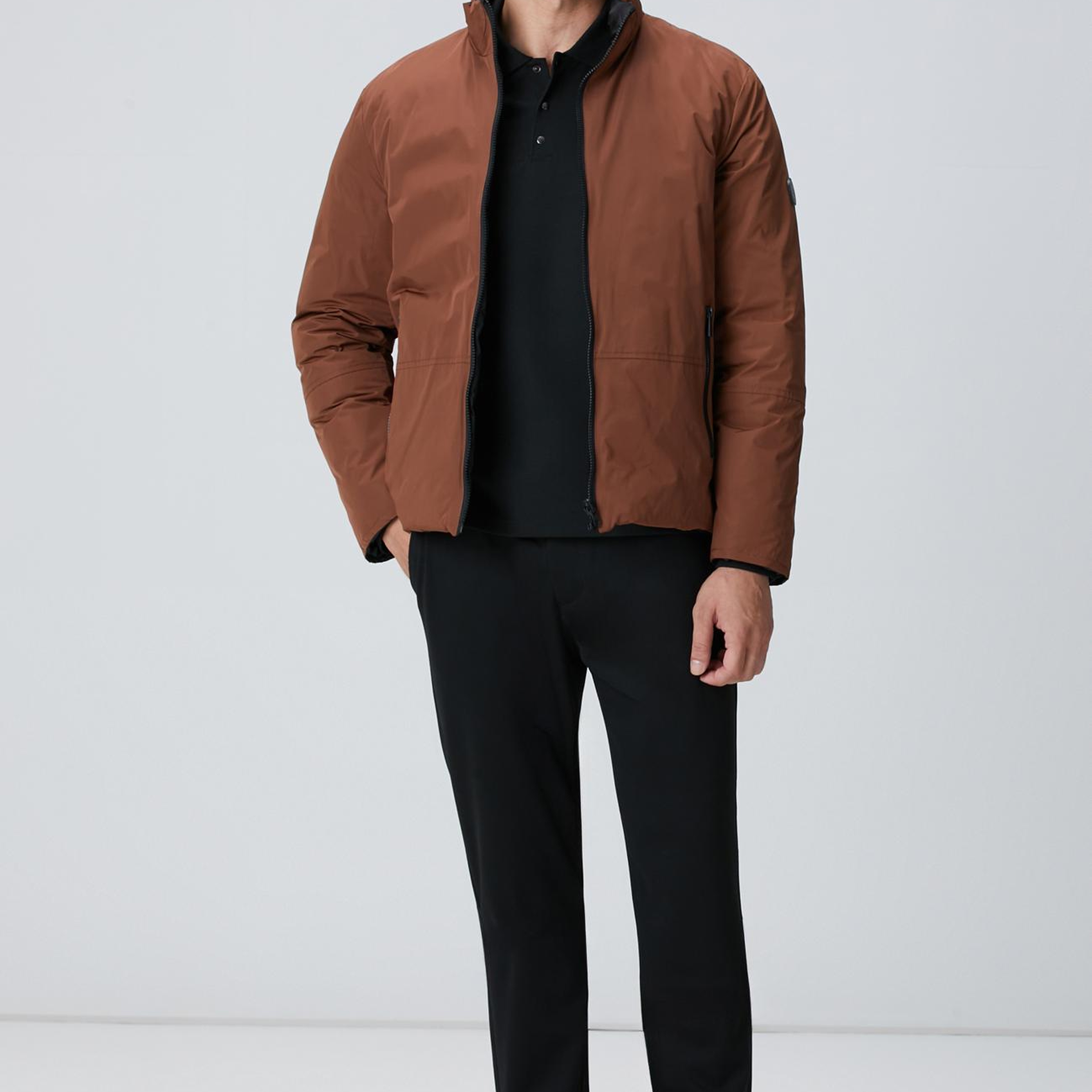 Network Erkek Siyah Polo Yaka Sweatshirt