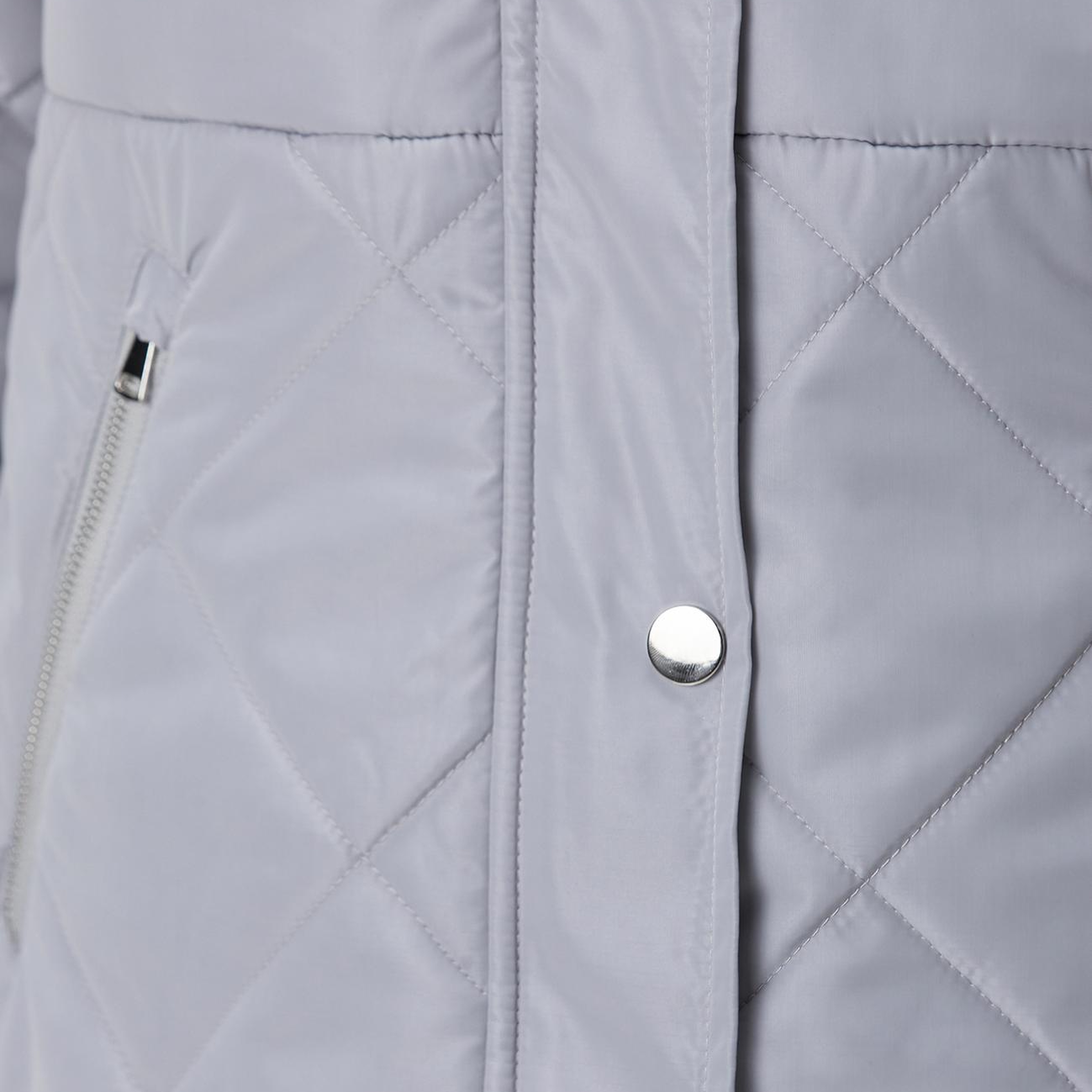 Network Kadın Gri Yarım Kapitone Detaylı Kaban