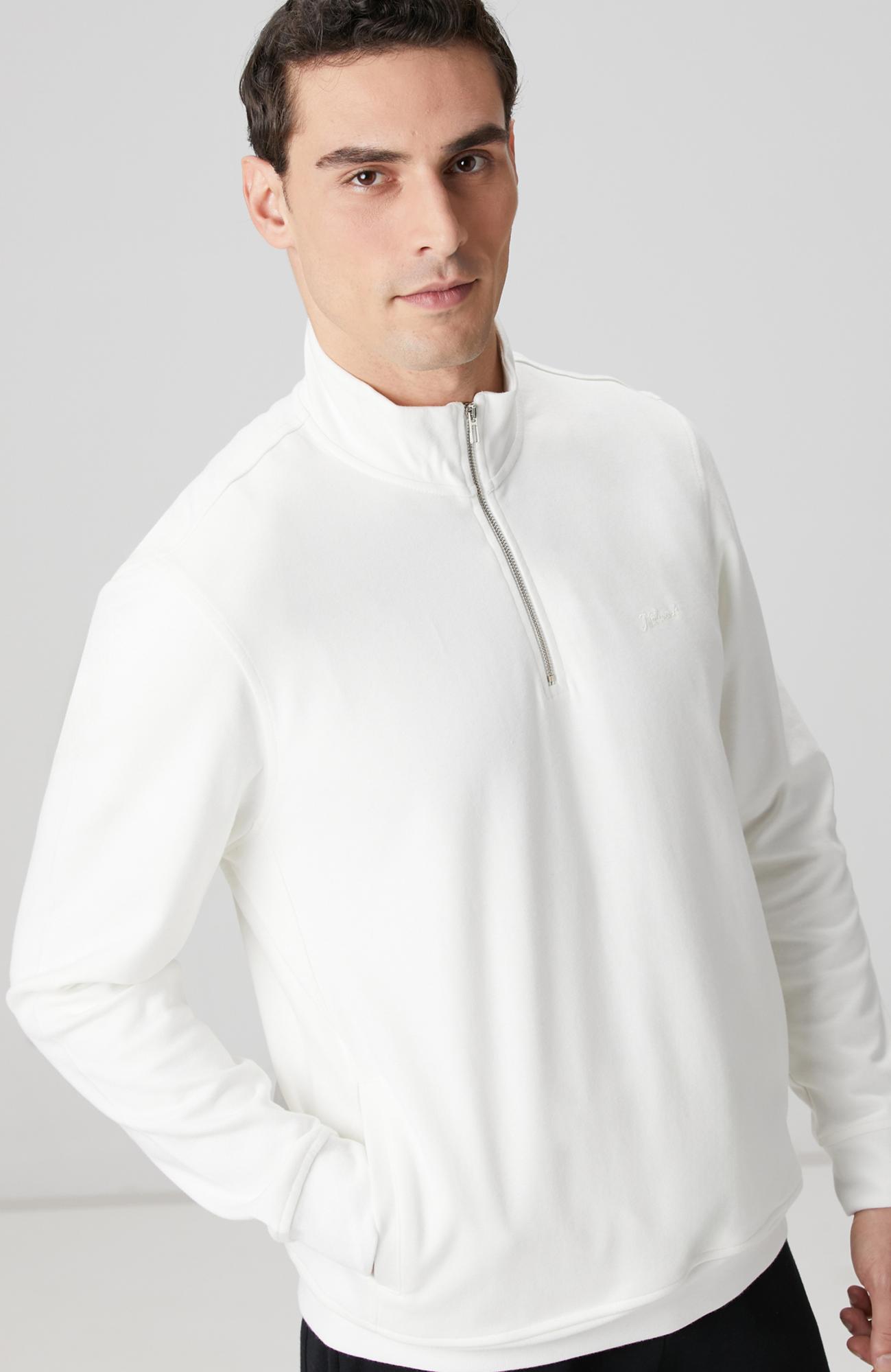 Network Erkek Kırık Beyaz Fermuarlı Sweatshirt