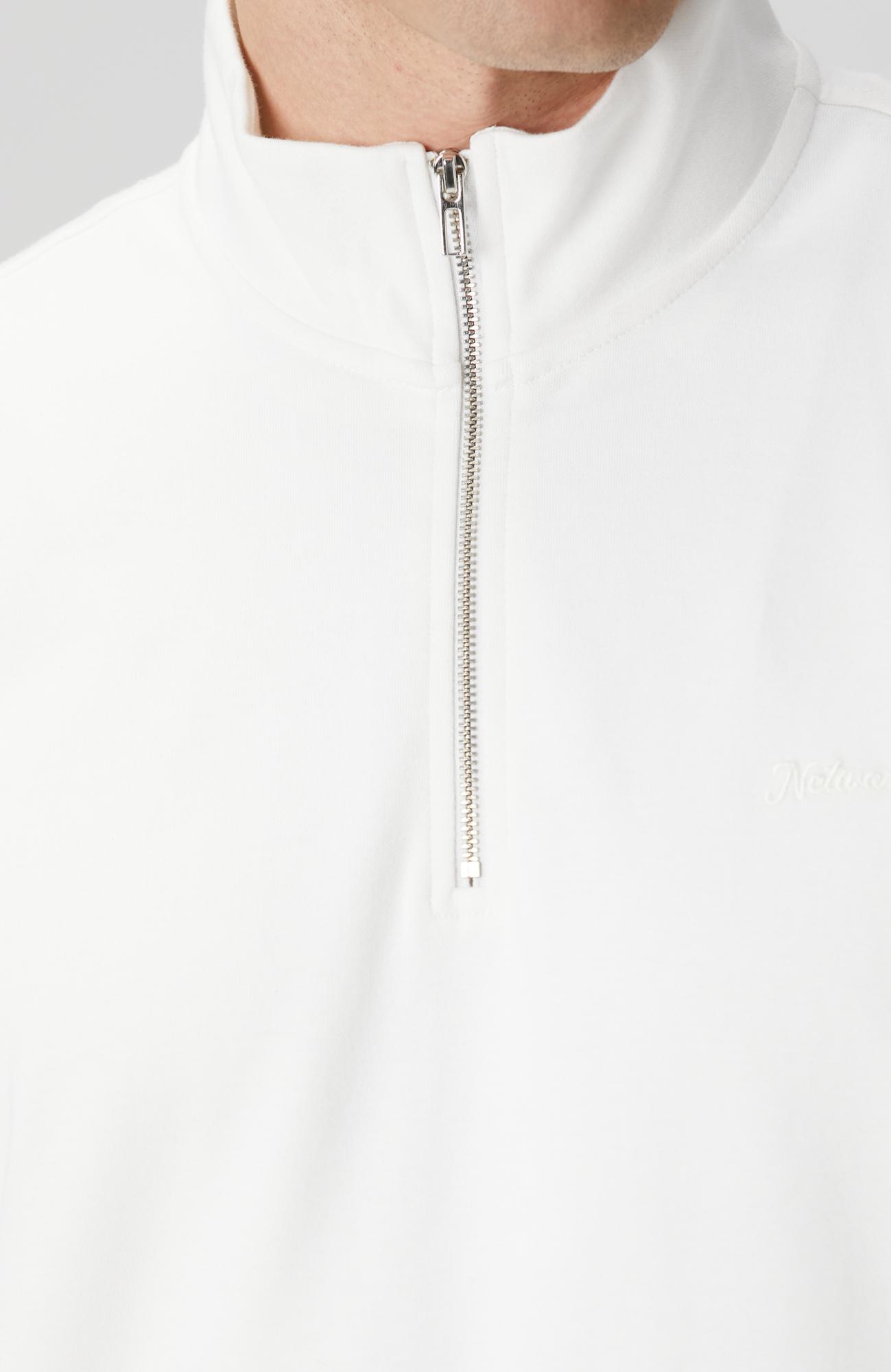 Network Erkek Kırık Beyaz Fermuarlı Sweatshirt