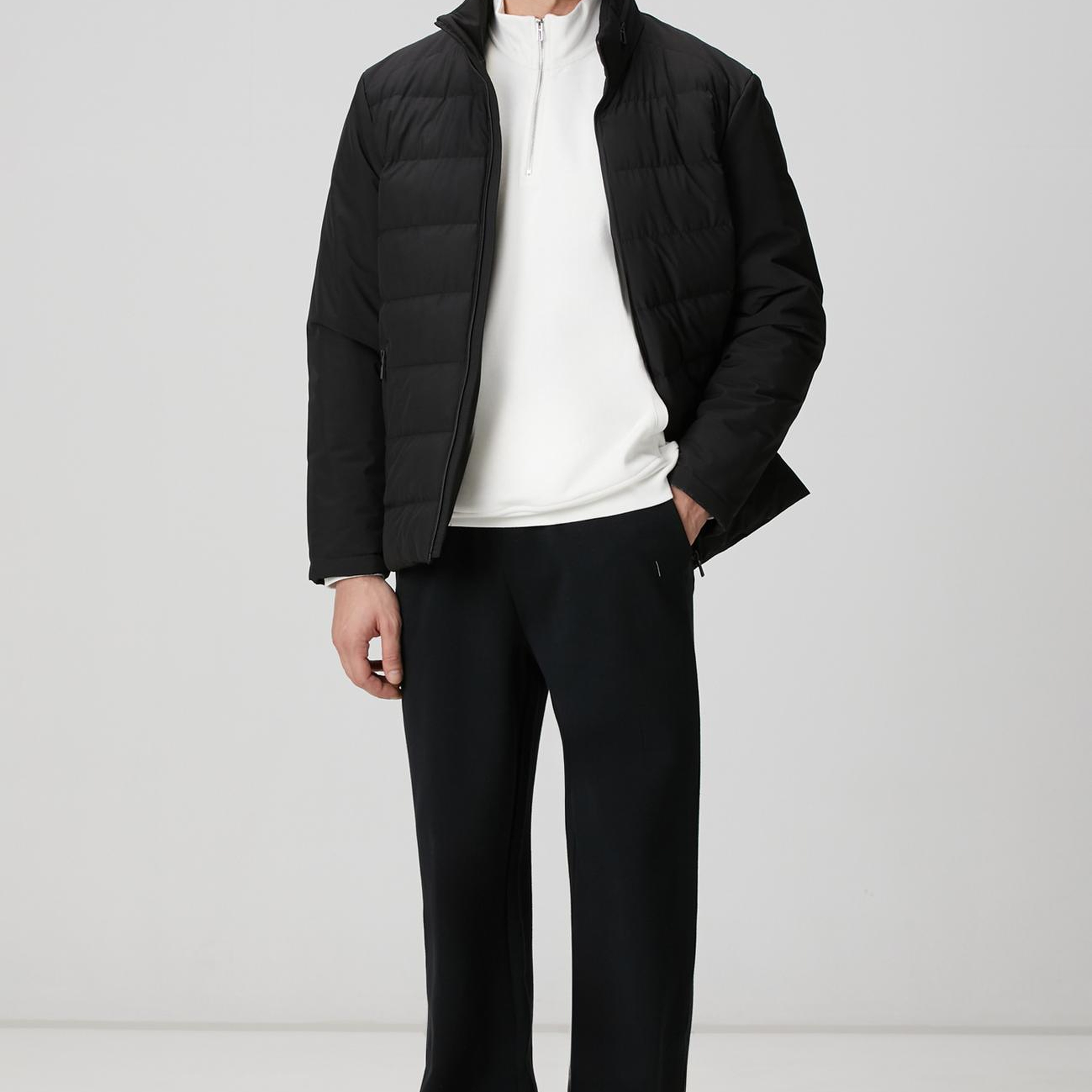 Network Erkek Kırık Beyaz Fermuarlı Sweatshirt