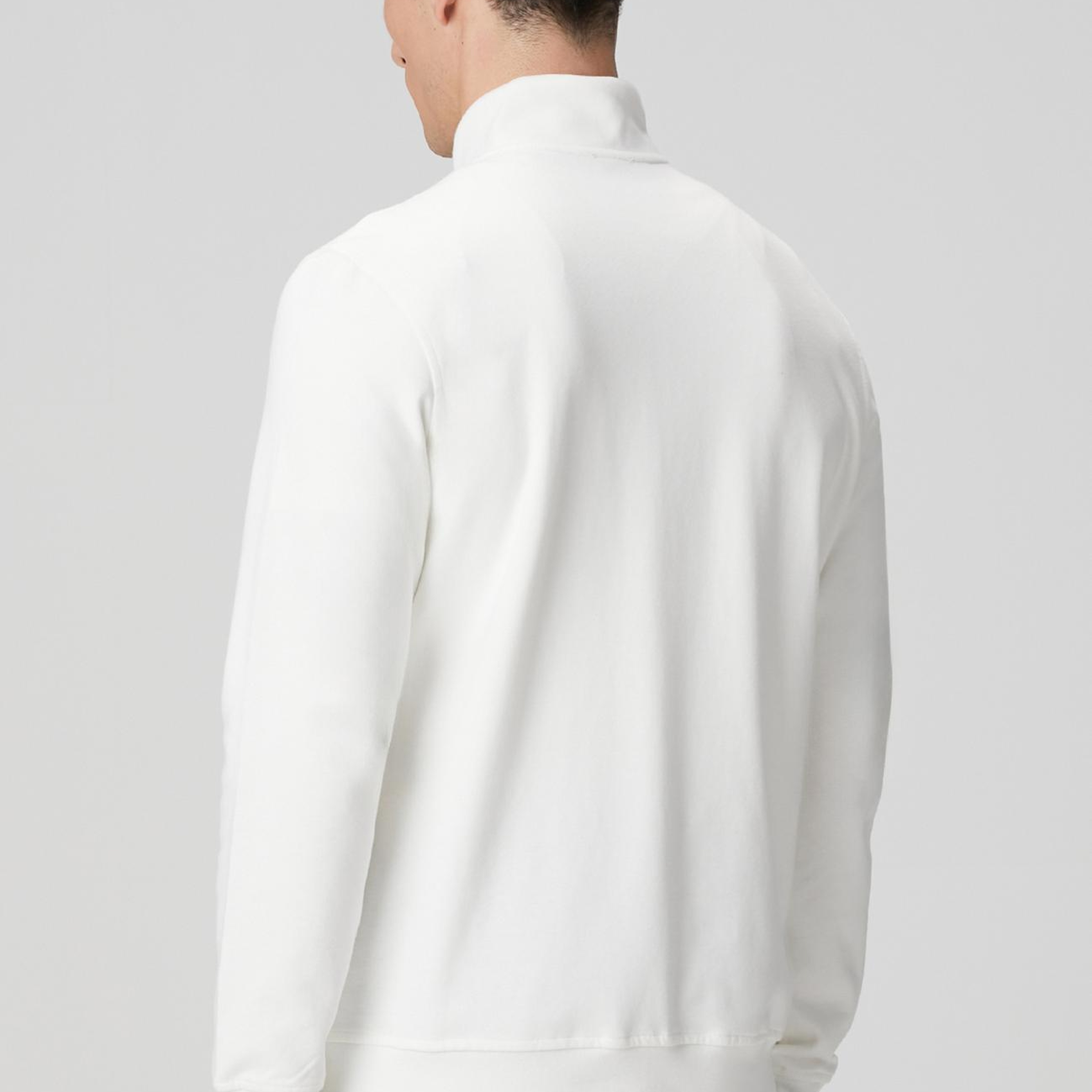 Network Erkek Kırık Beyaz Fermuarlı Sweatshirt