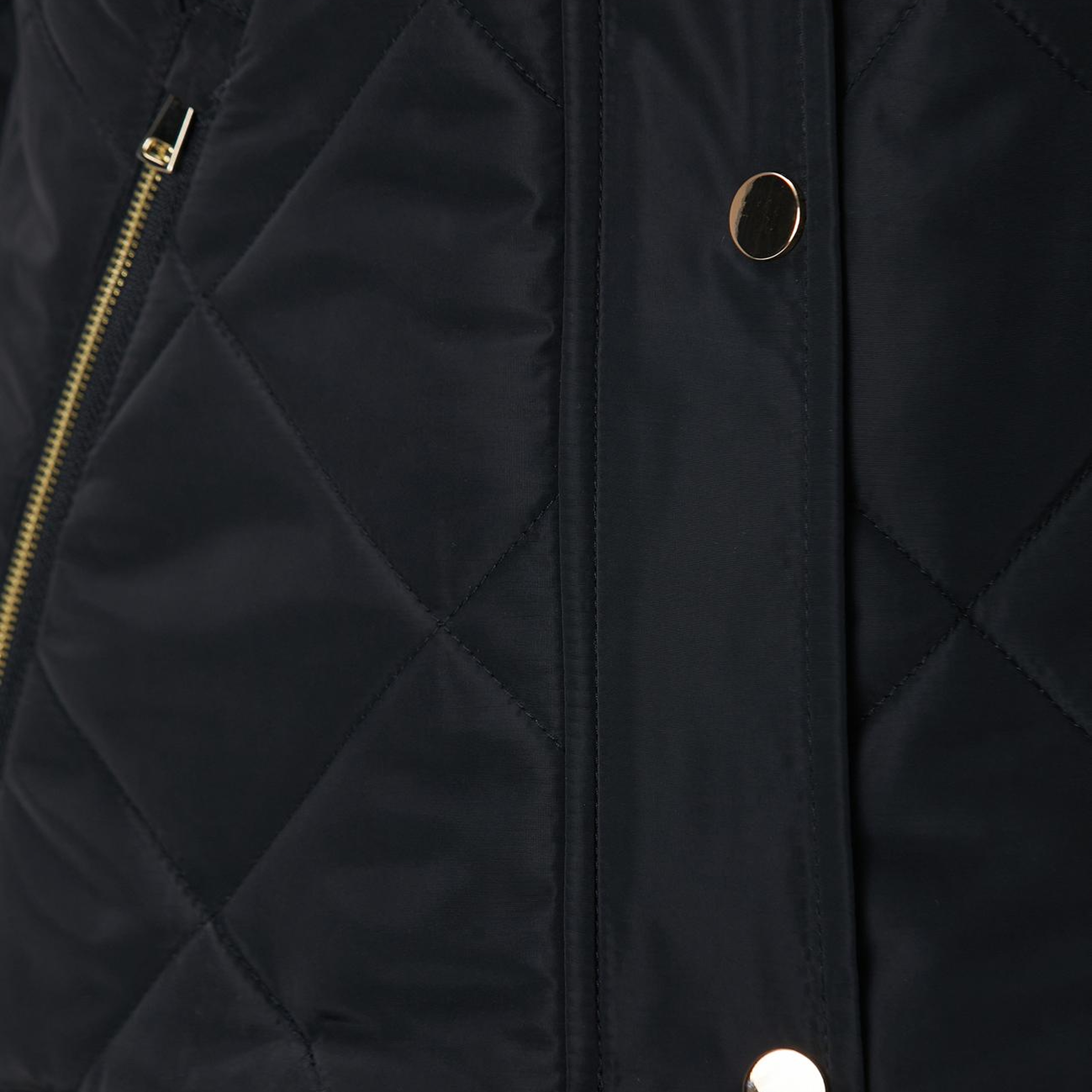 Network Kadın Siyah Yarım Kapitone Detaylı Kaban