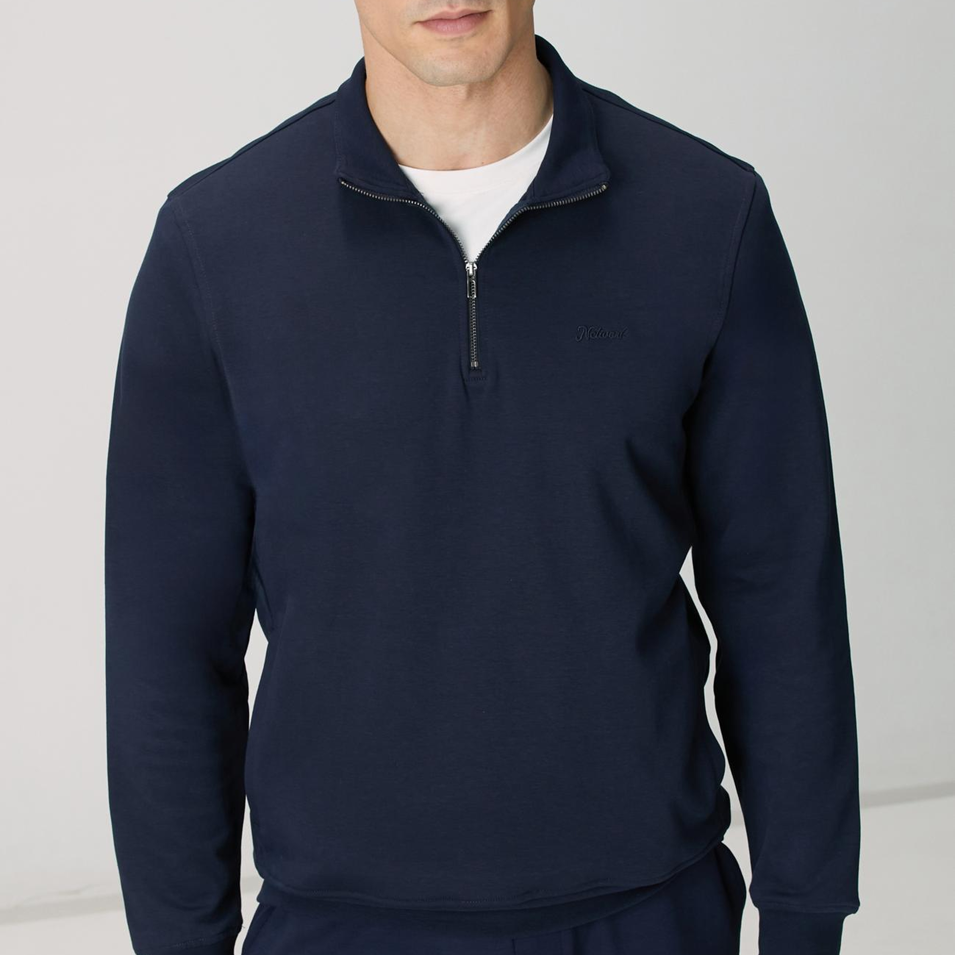 Network Erkek Lacivert Fermuarlı Sweatshirt