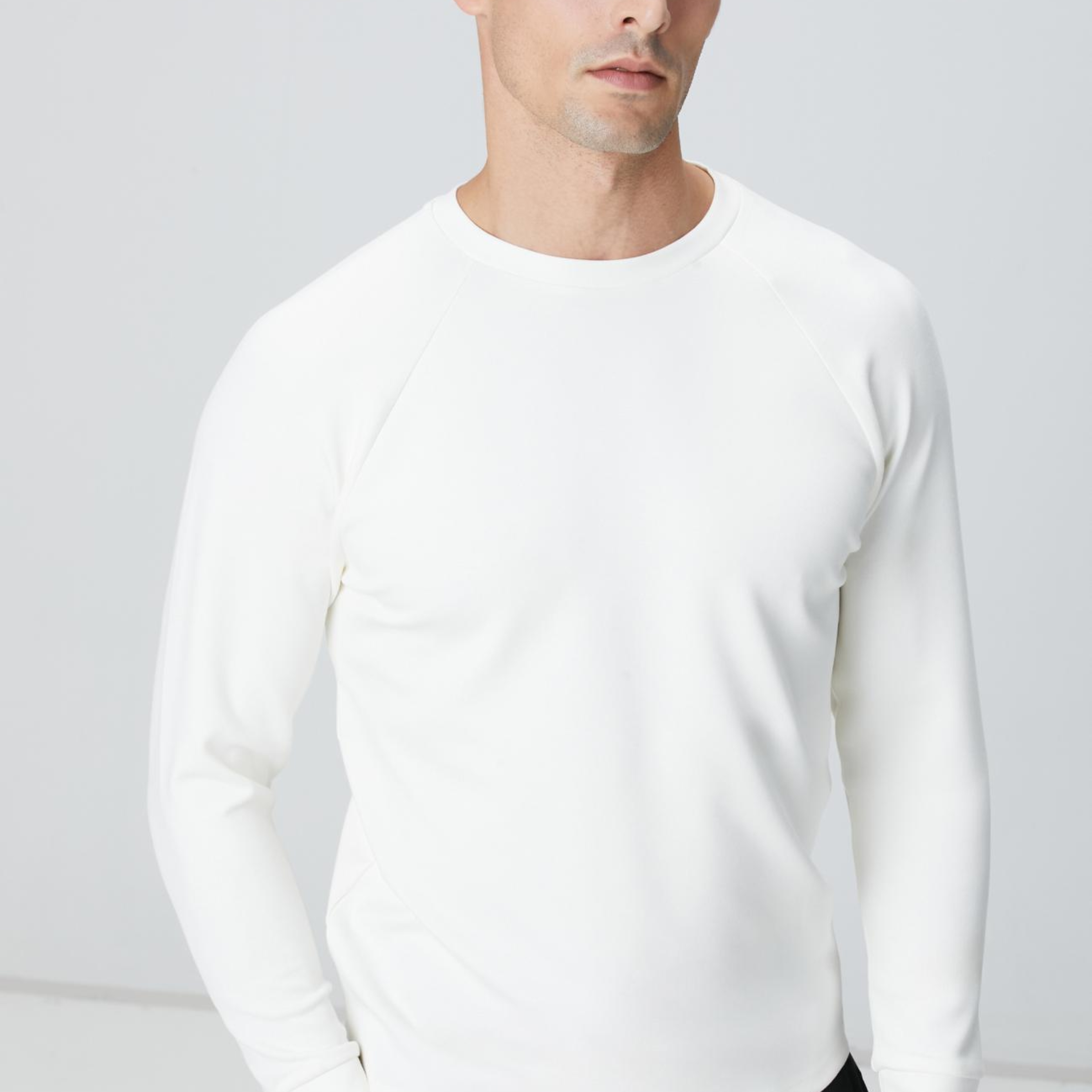 Network Erkek Kırık Beyaz Bisiklet Yaka Basic Sweatshirt