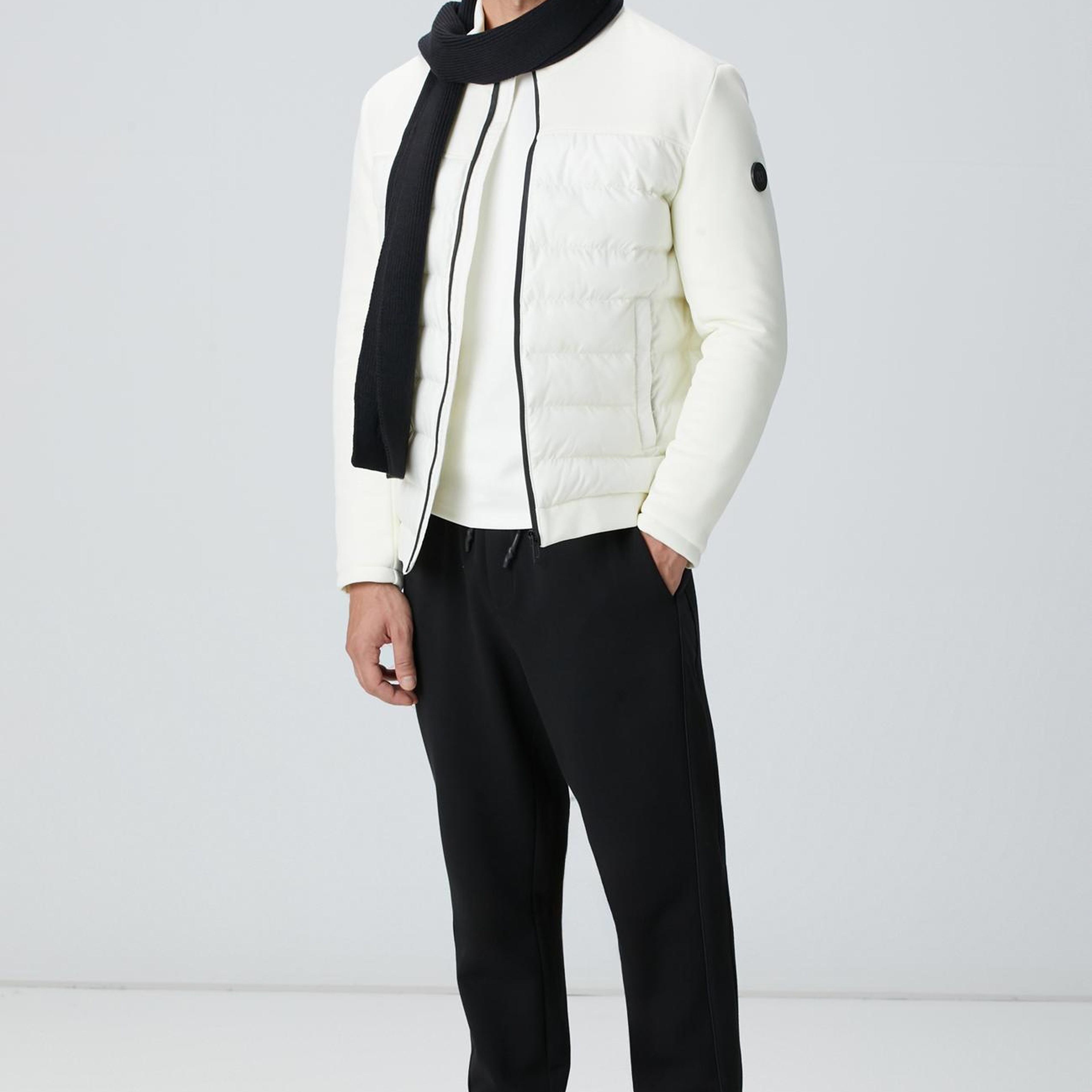 Network Erkek Kırık Beyaz Bisiklet Yaka Basic Sweatshirt