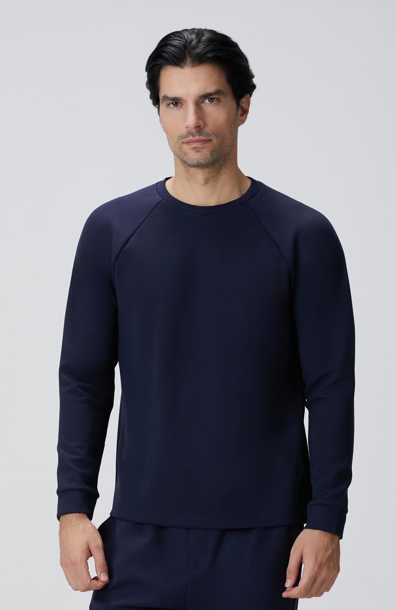 Network Erkek Lacivert Bisiklet Yaka Basic Sweatshirt