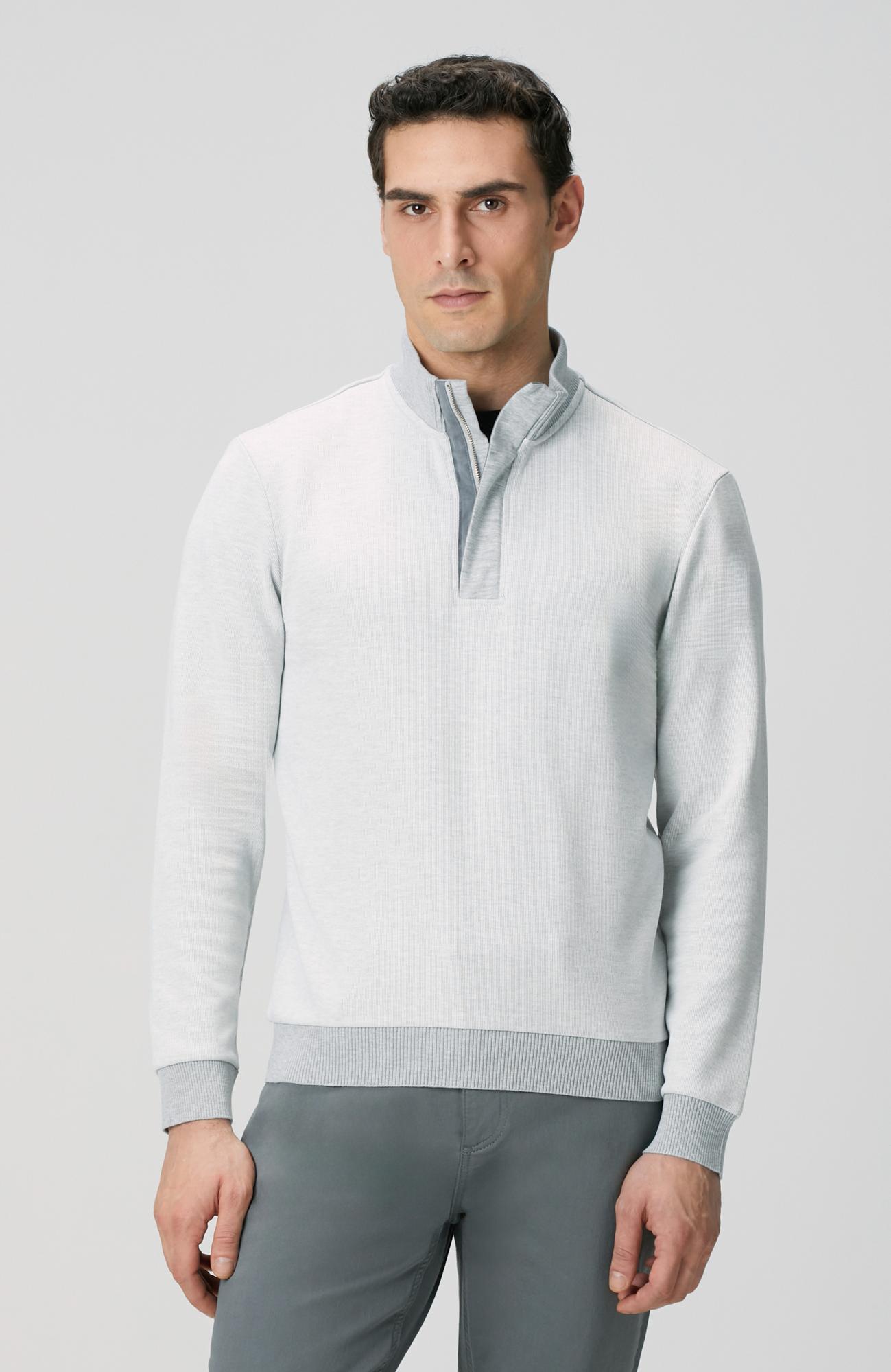 Network Erkek Kırık Beyaz Fermuarlı Yaka Garnili Sweatshirt