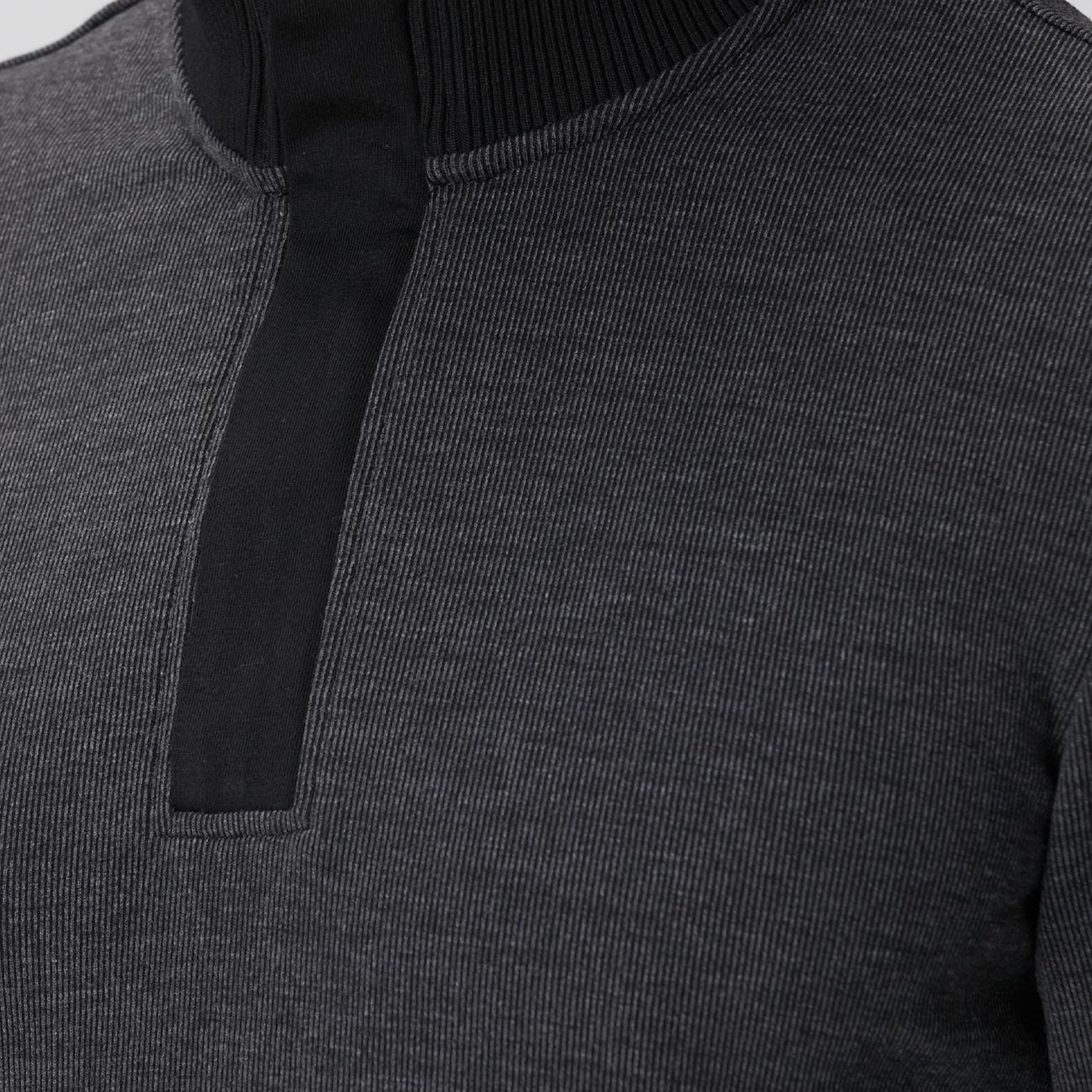 Network Erkek Siyah Fermuarlı Yaka Garnili Sweatshirt