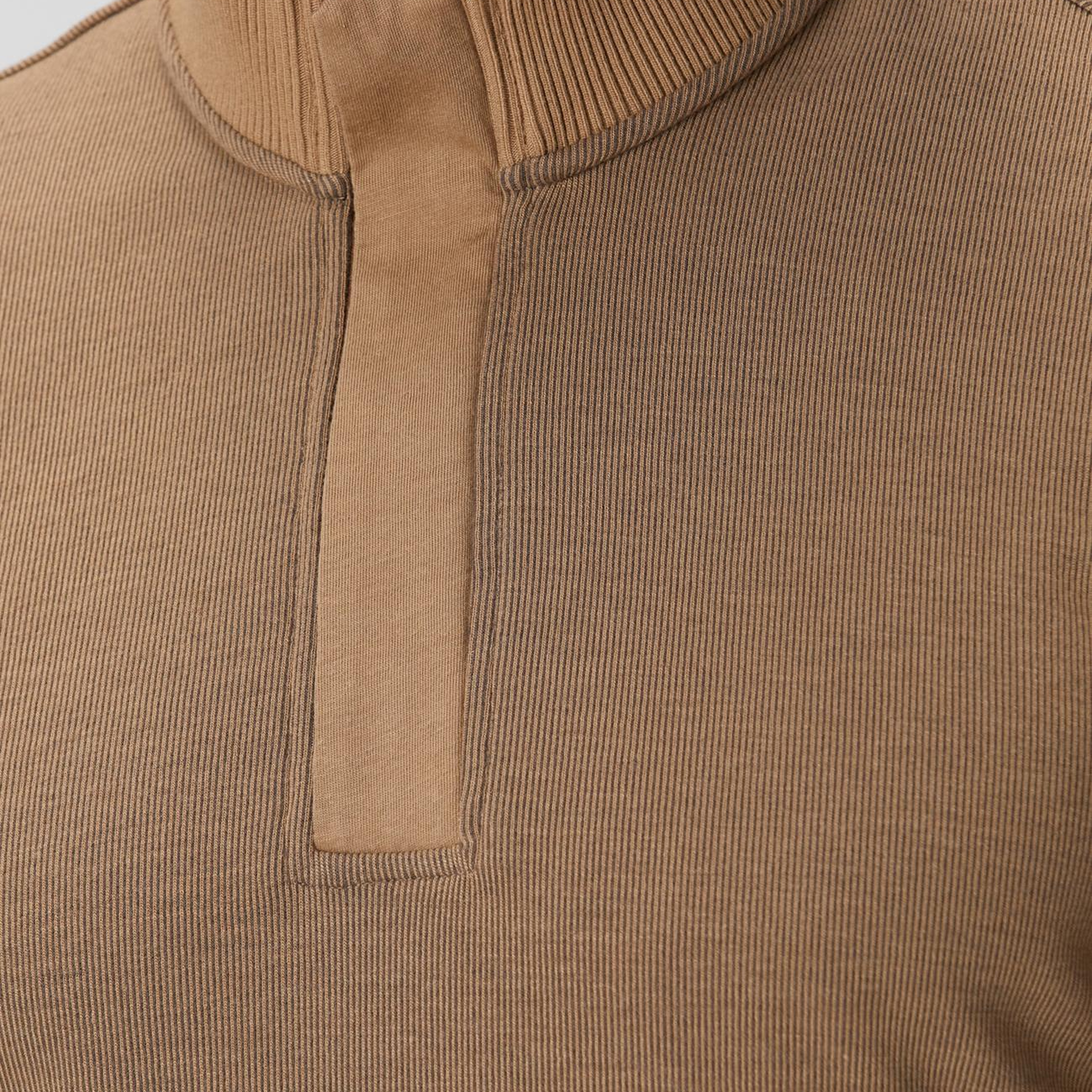 Network Erkek Camel Fermuarlı Yaka Garnili Sweatshirt