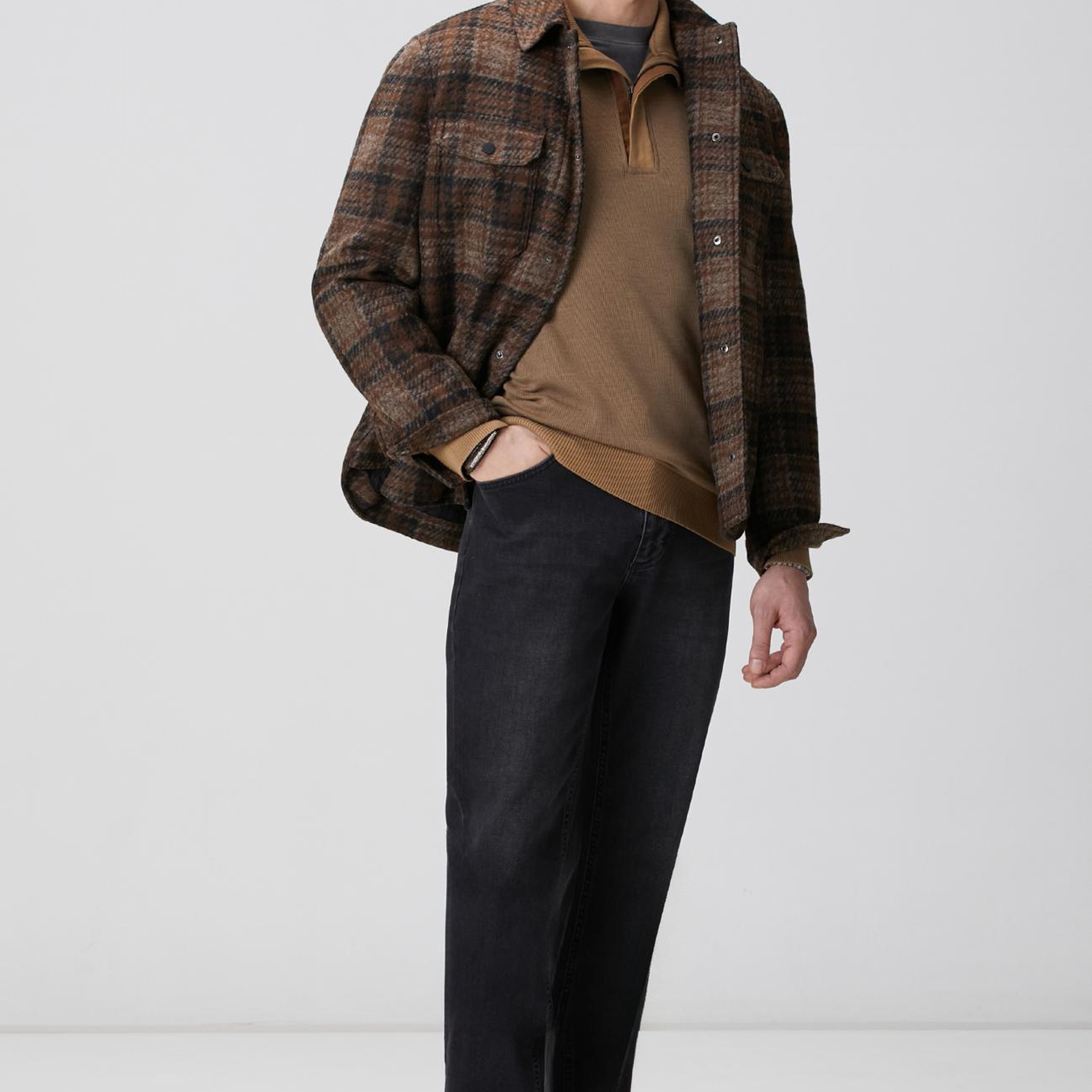 Network Erkek Camel Fermuarlı Yaka Garnili Sweatshirt