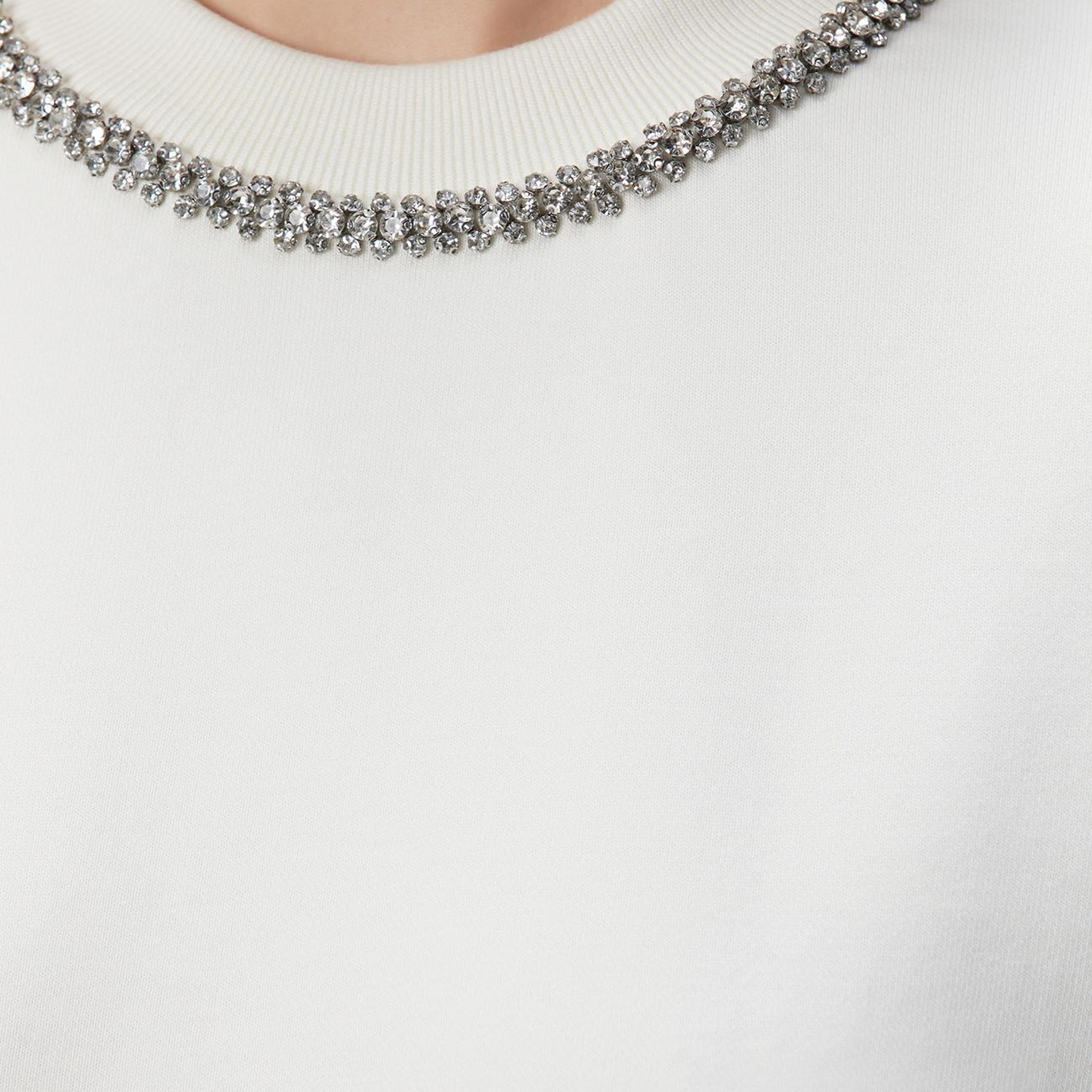 Network Kadın Kırık Beyaz Yakası Taş İşlemeli Sweatshirt