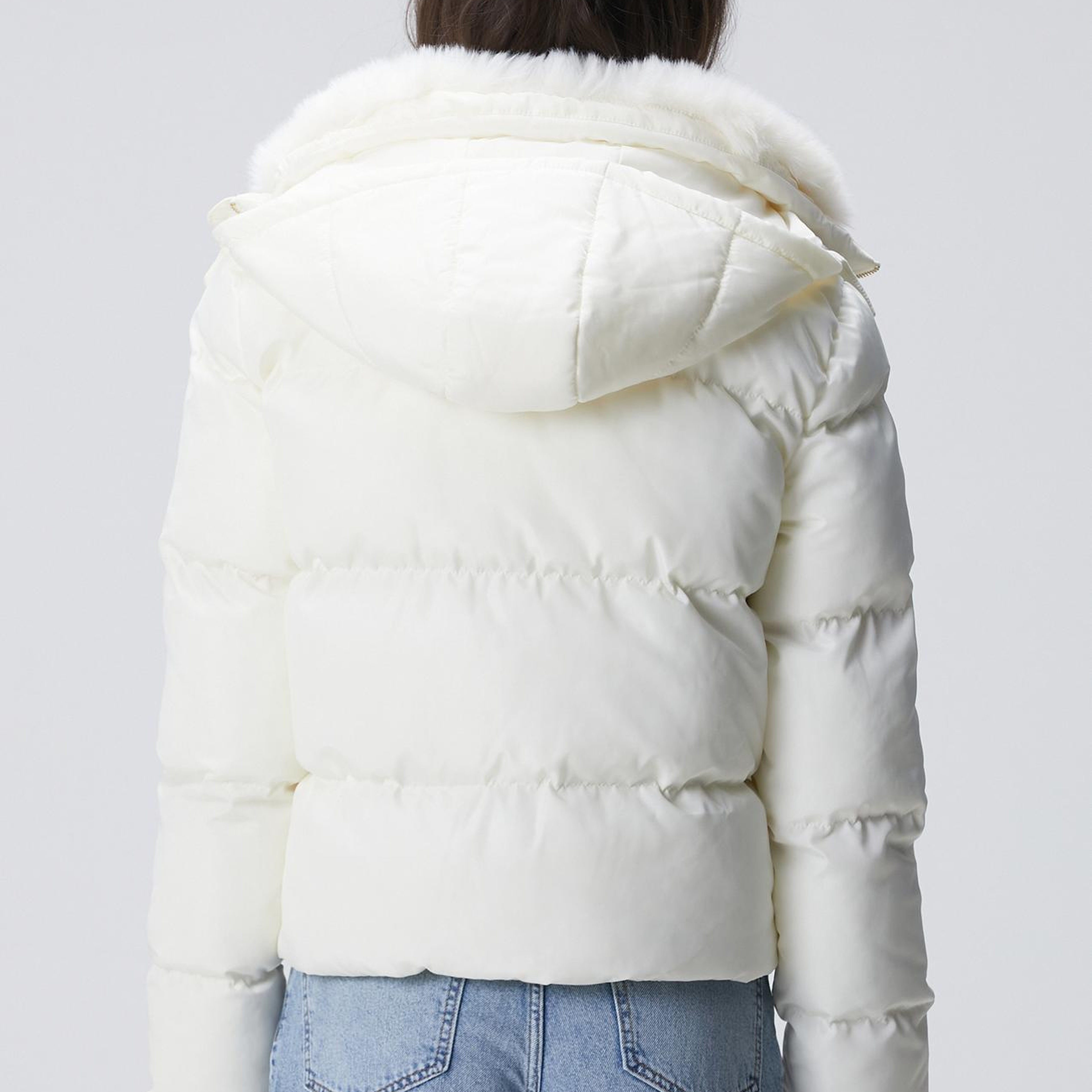 Network Kadın Kırık Beyaz Kapüşonlu Kapitone Mont