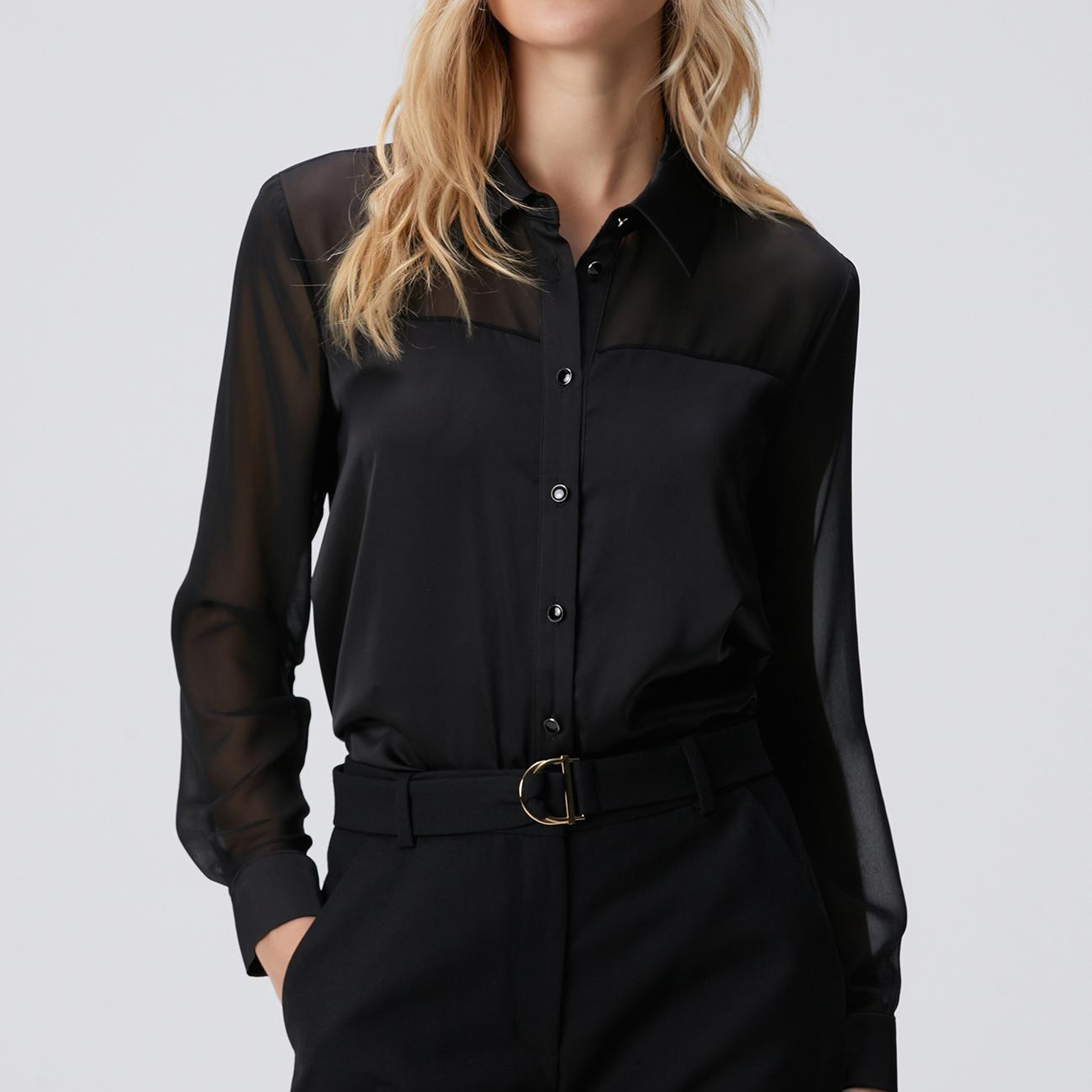 Network Kadın Siyah Gömlek