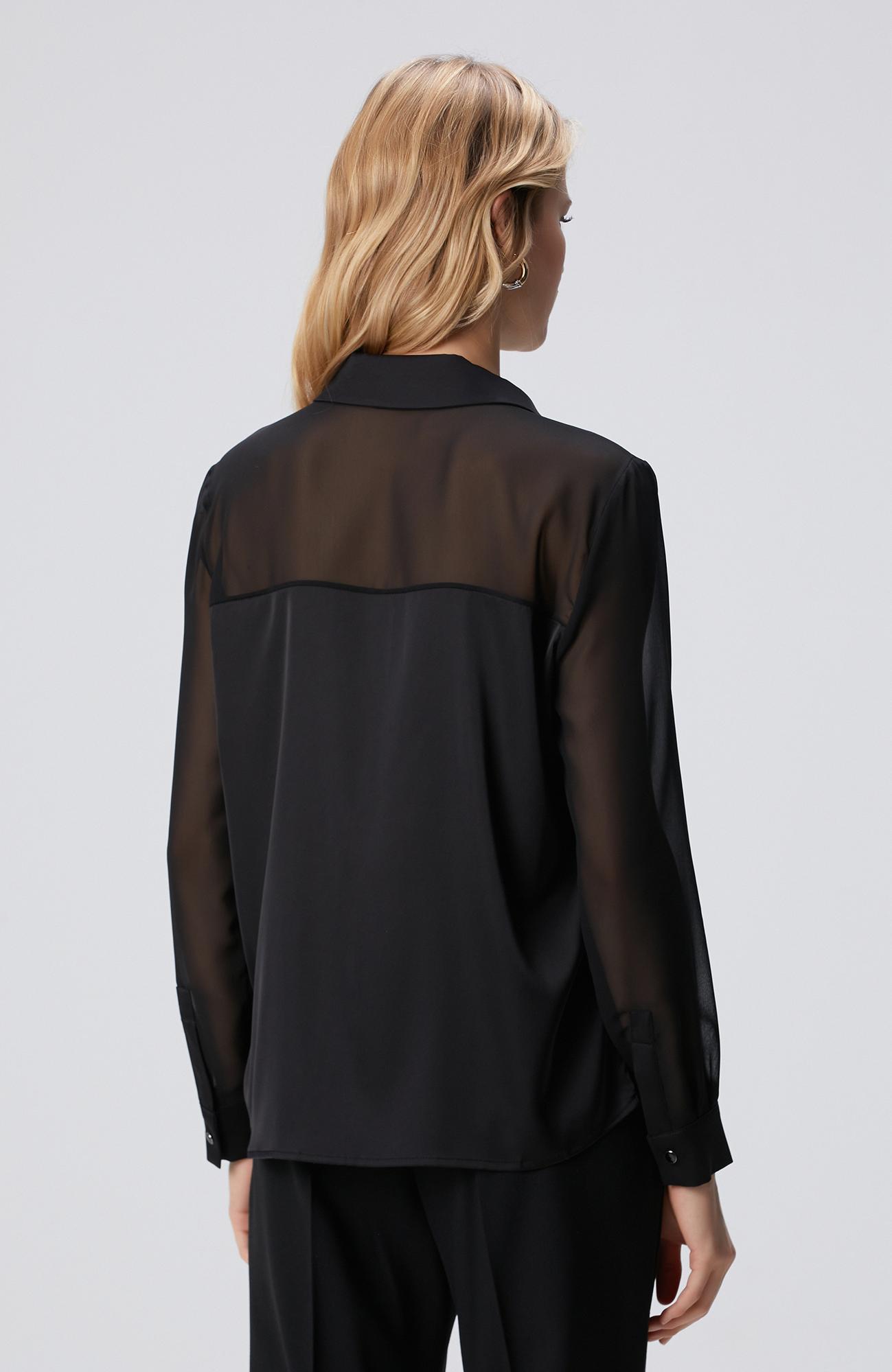 Network Kadın Siyah Gömlek