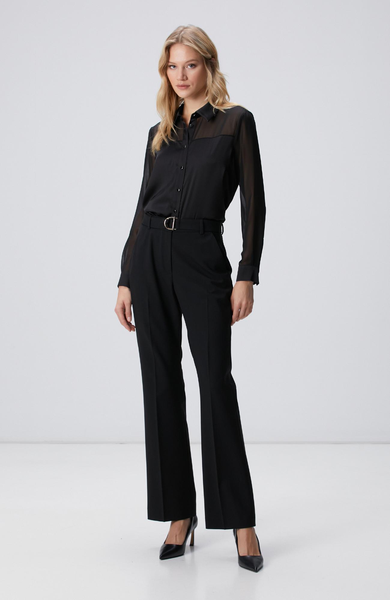 Network Kadın Siyah Gömlek