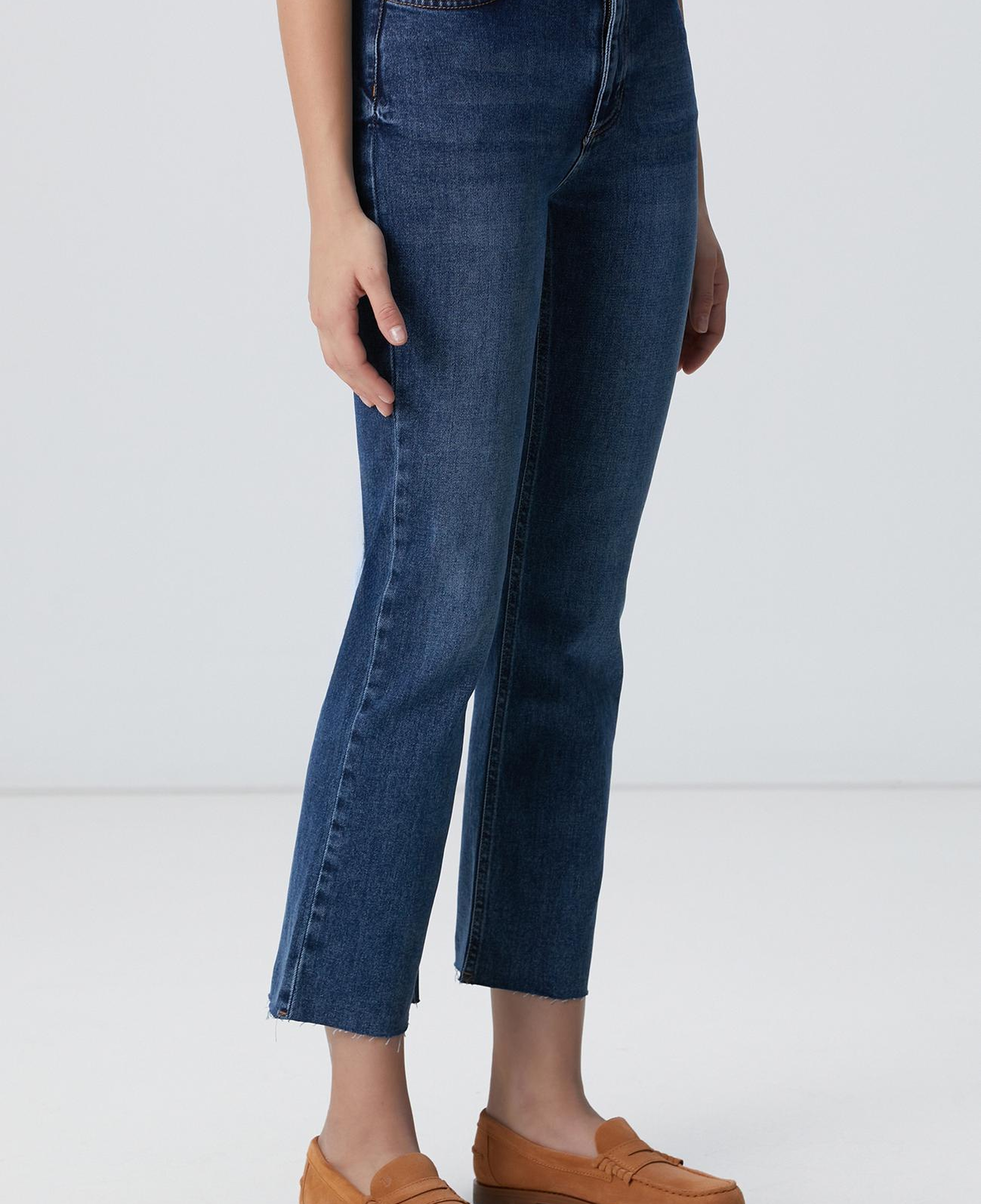 Network Kadın İndigo Kesik Paça Denim Pantolon