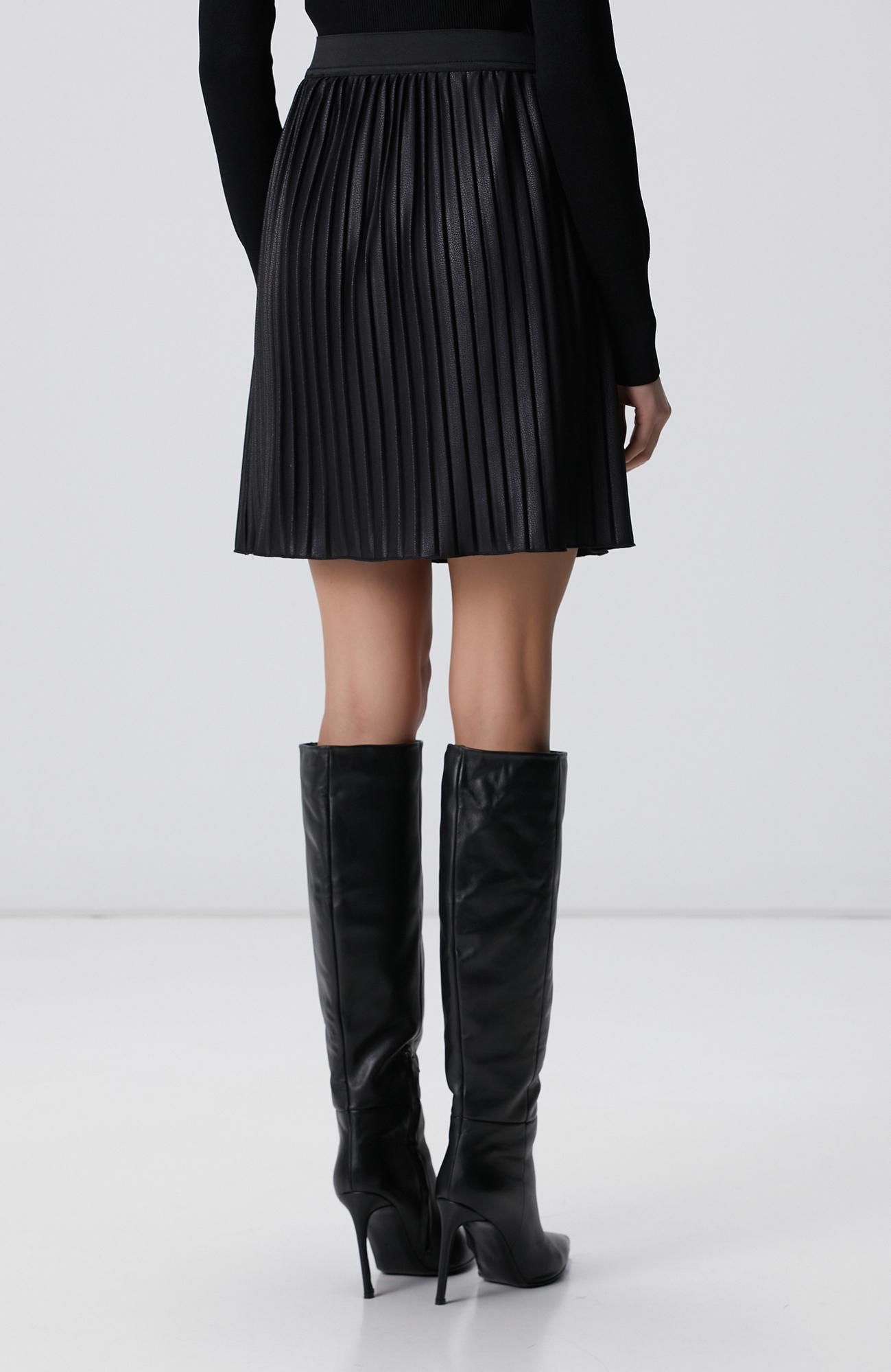 Network Kadın Siyah Mini Pileli Etek