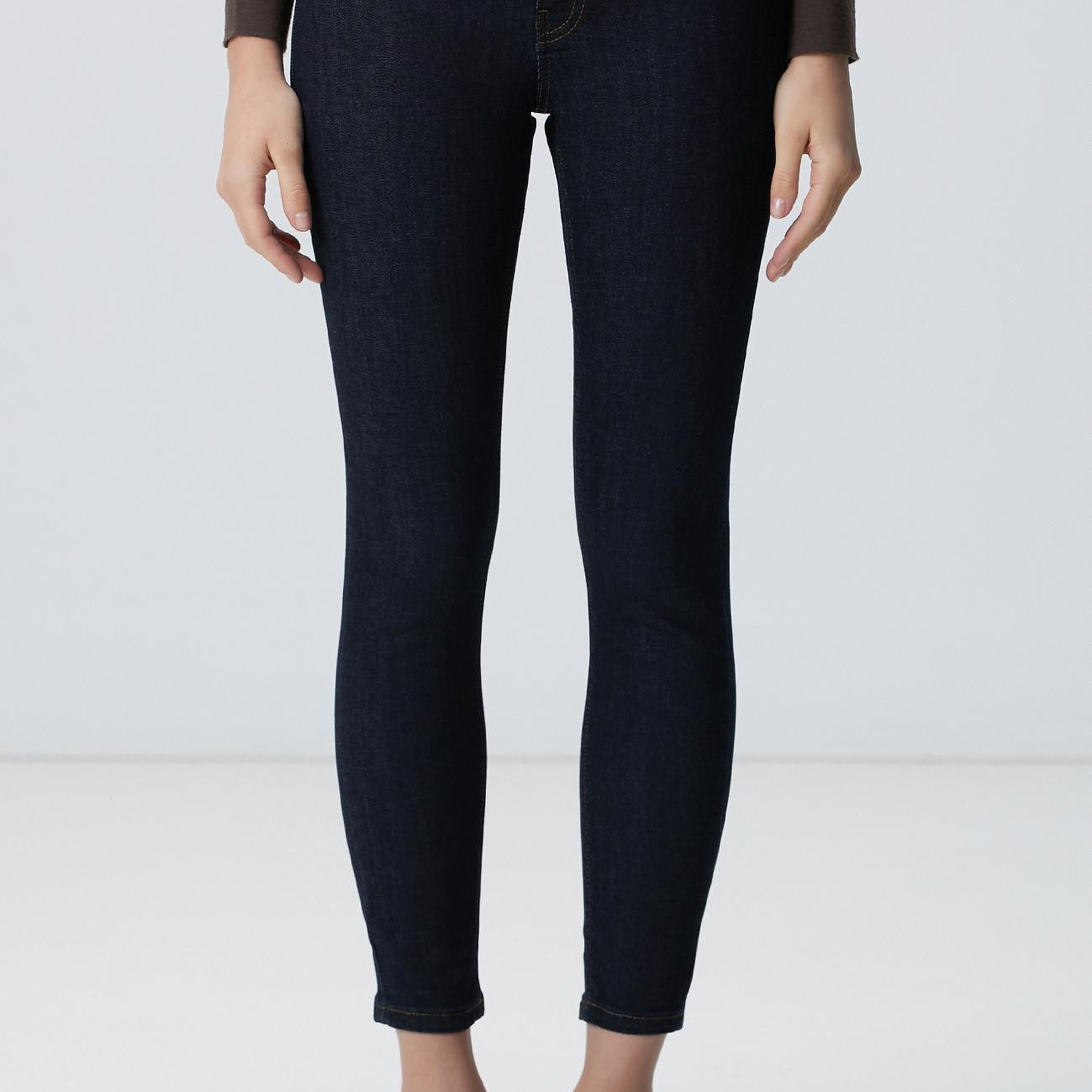 Network Kadın Lacivert Skinny Fit Dar Paça Raw Denim Pantolon