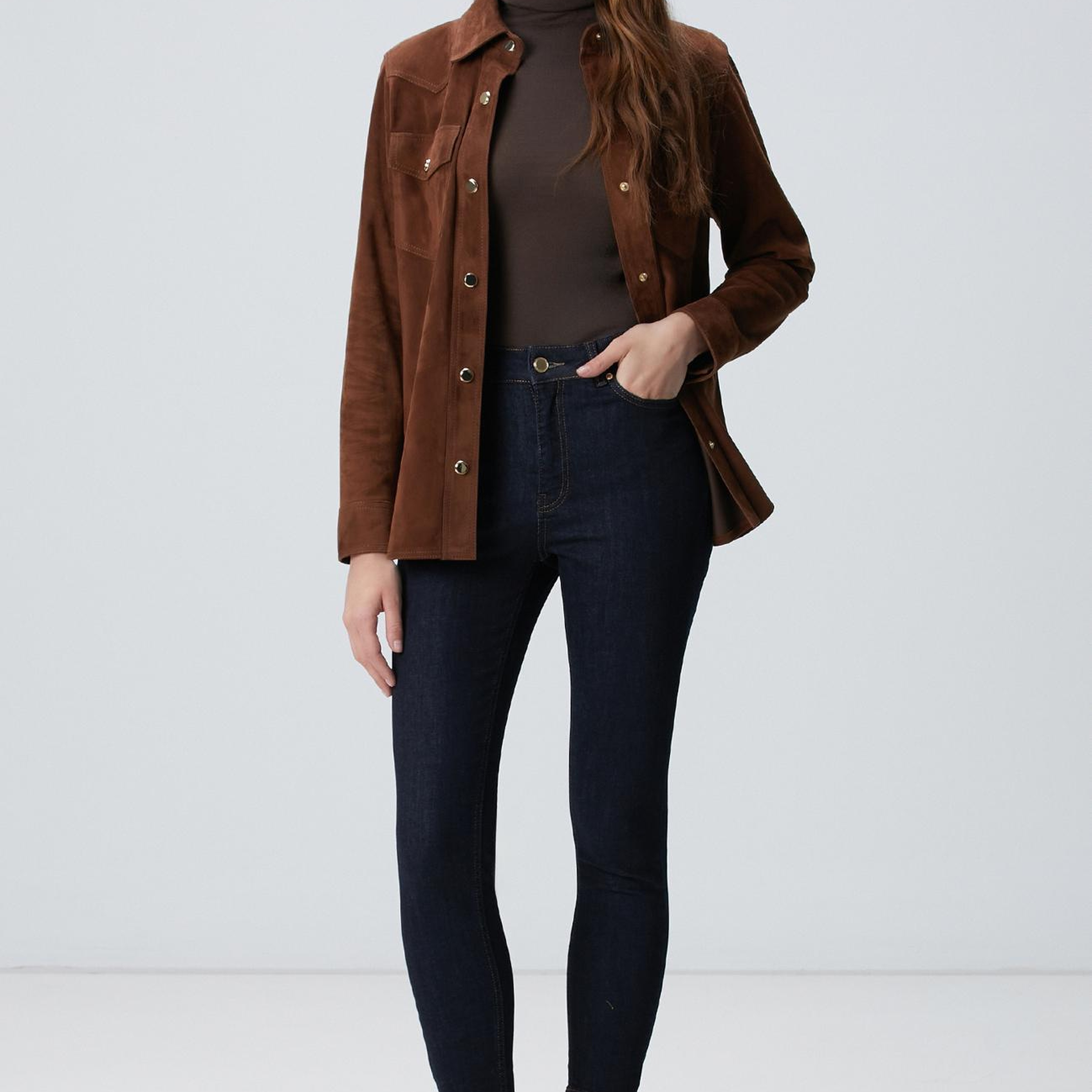 Network Kadın Lacivert Skinny Fit Dar Paça Raw Denim Pantolon