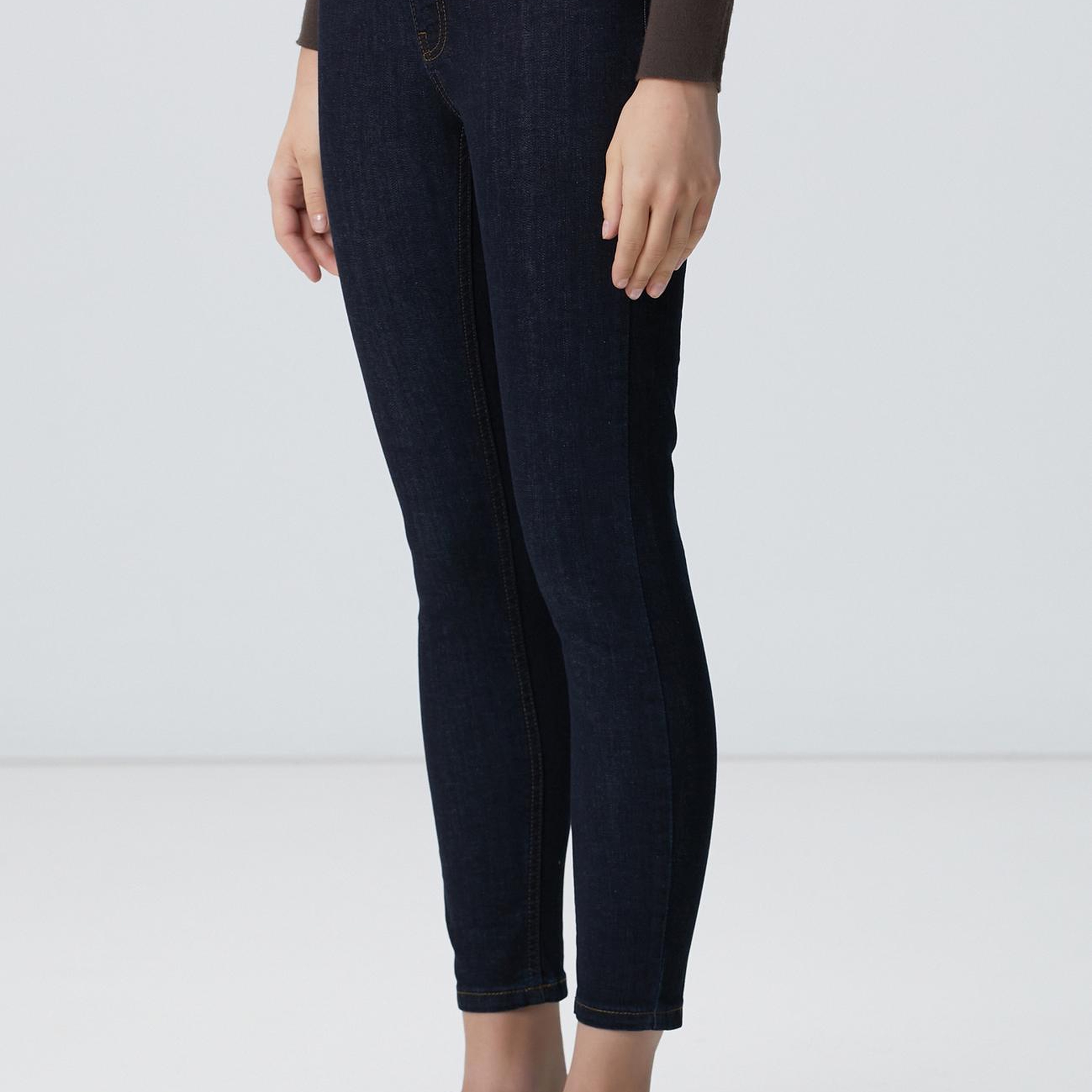 Network Kadın Lacivert Skinny Fit Dar Paça Raw Denim Pantolon