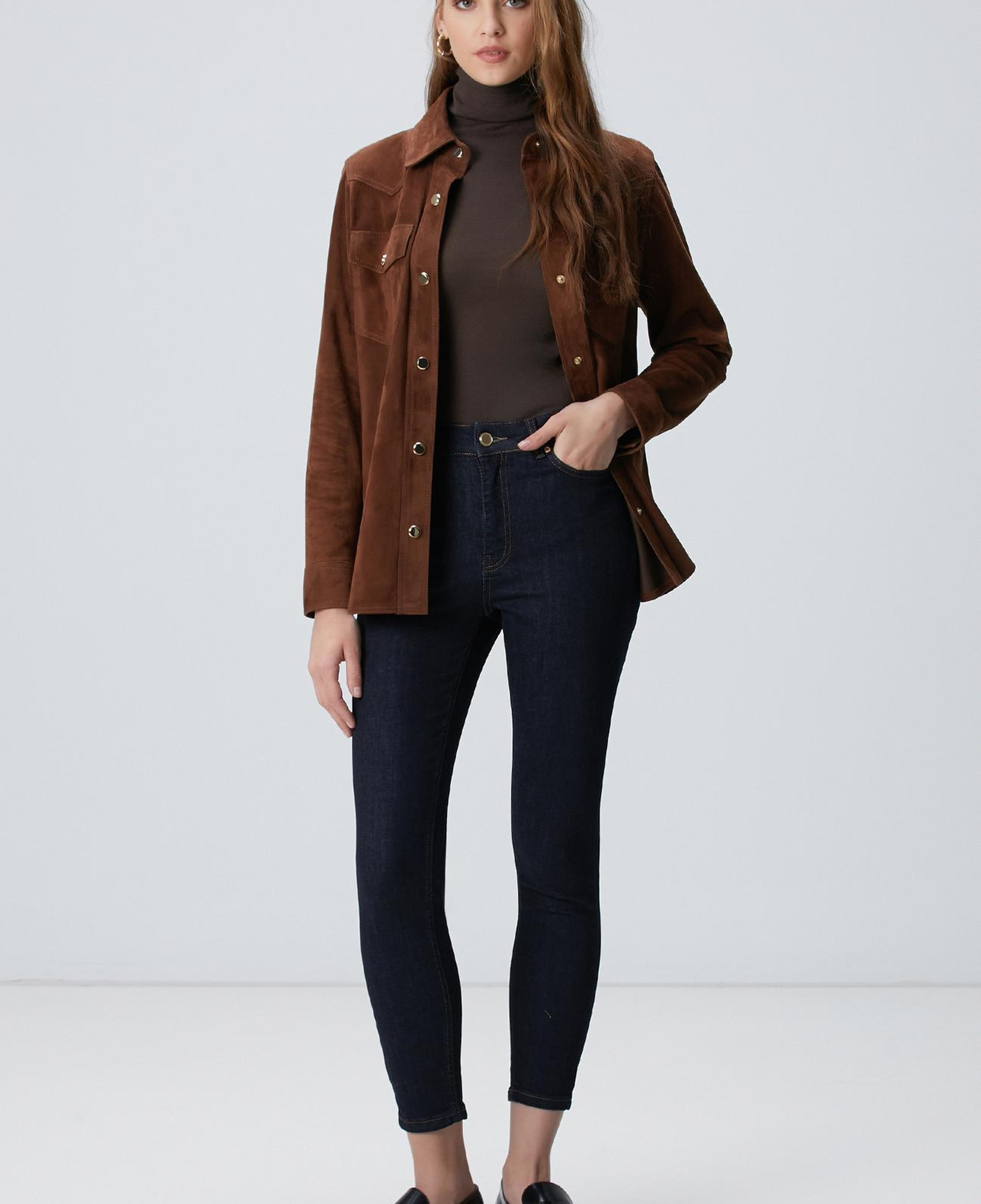 Network Kadın Lacivert Skinny Fit Dar Paça Raw Denim Pantolon