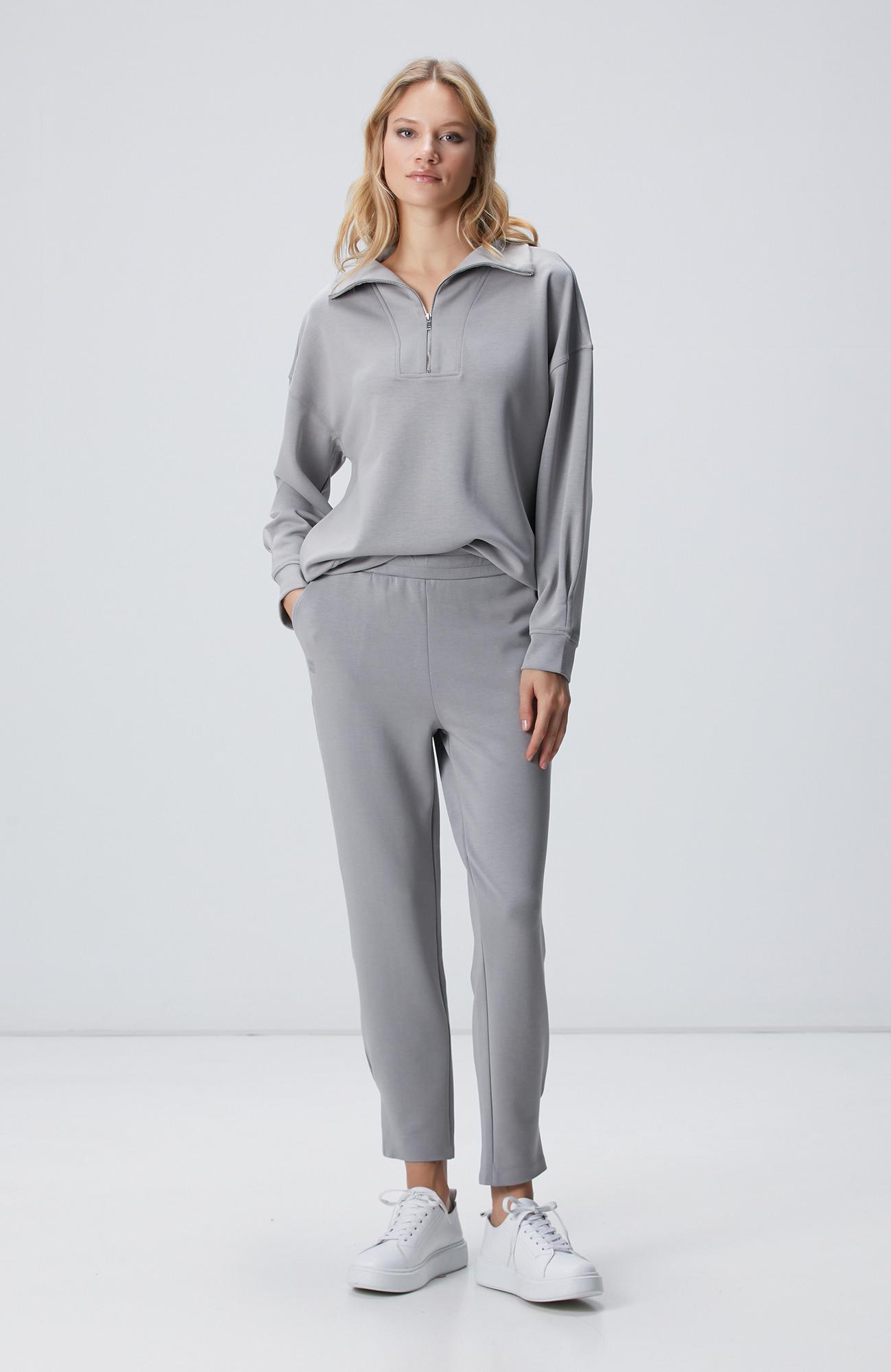 Network Kadın Gri Paçası Pile Detaylı Eşofman