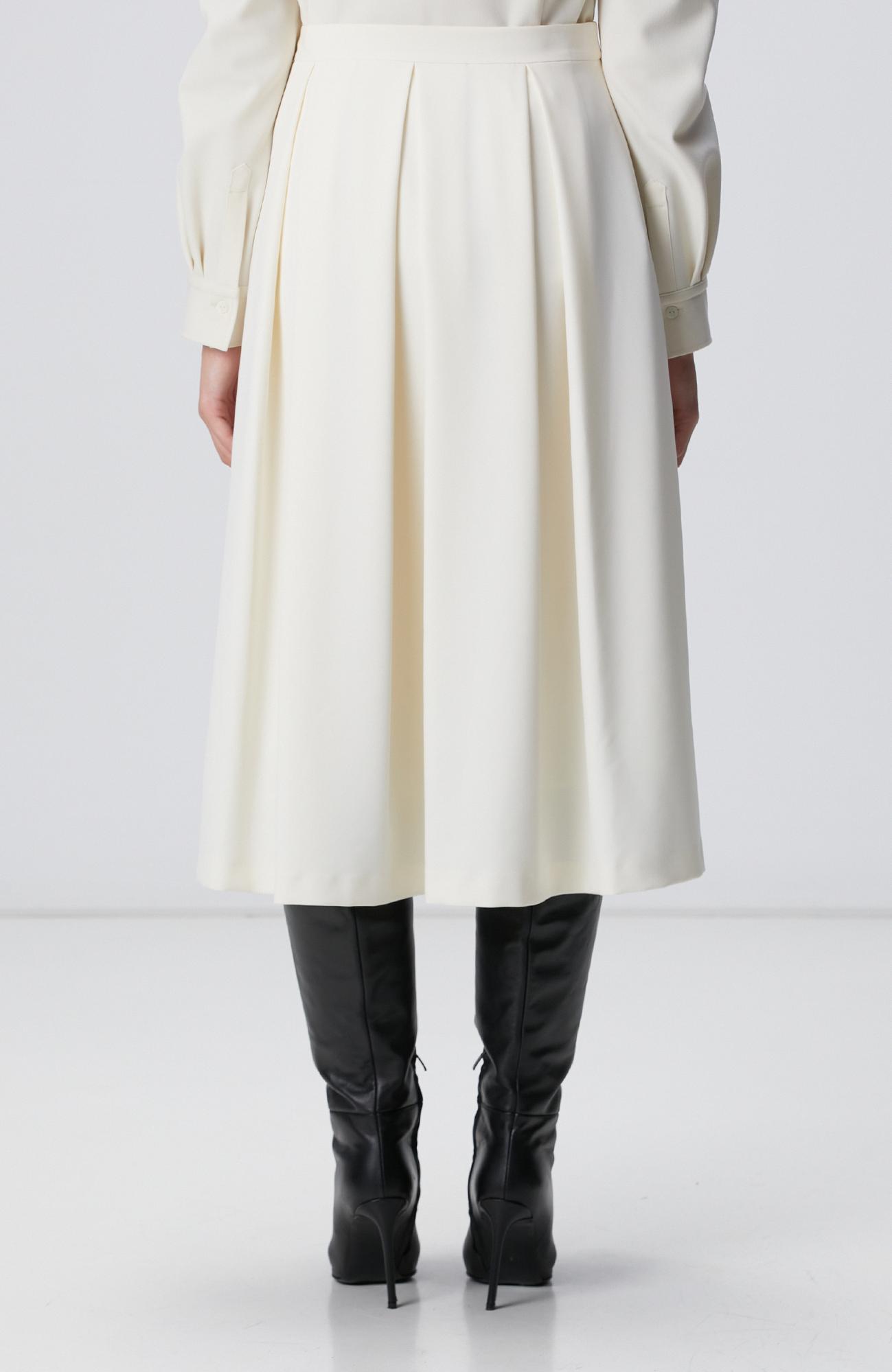 Network Kadın Kırık Beyaz Pileli Midi Boy Etek