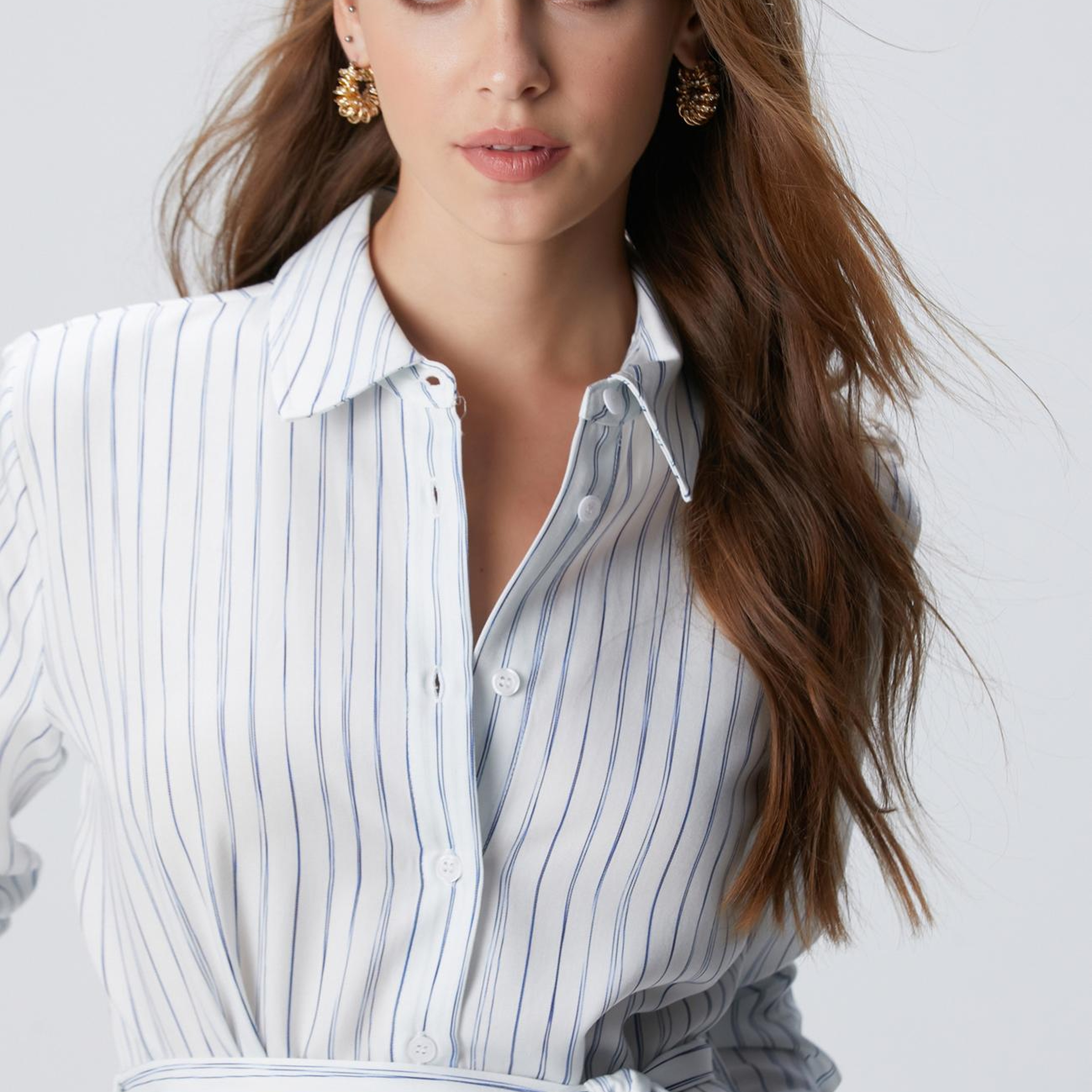 Network Kadın Kırık Beyaz Çizgili Elbise