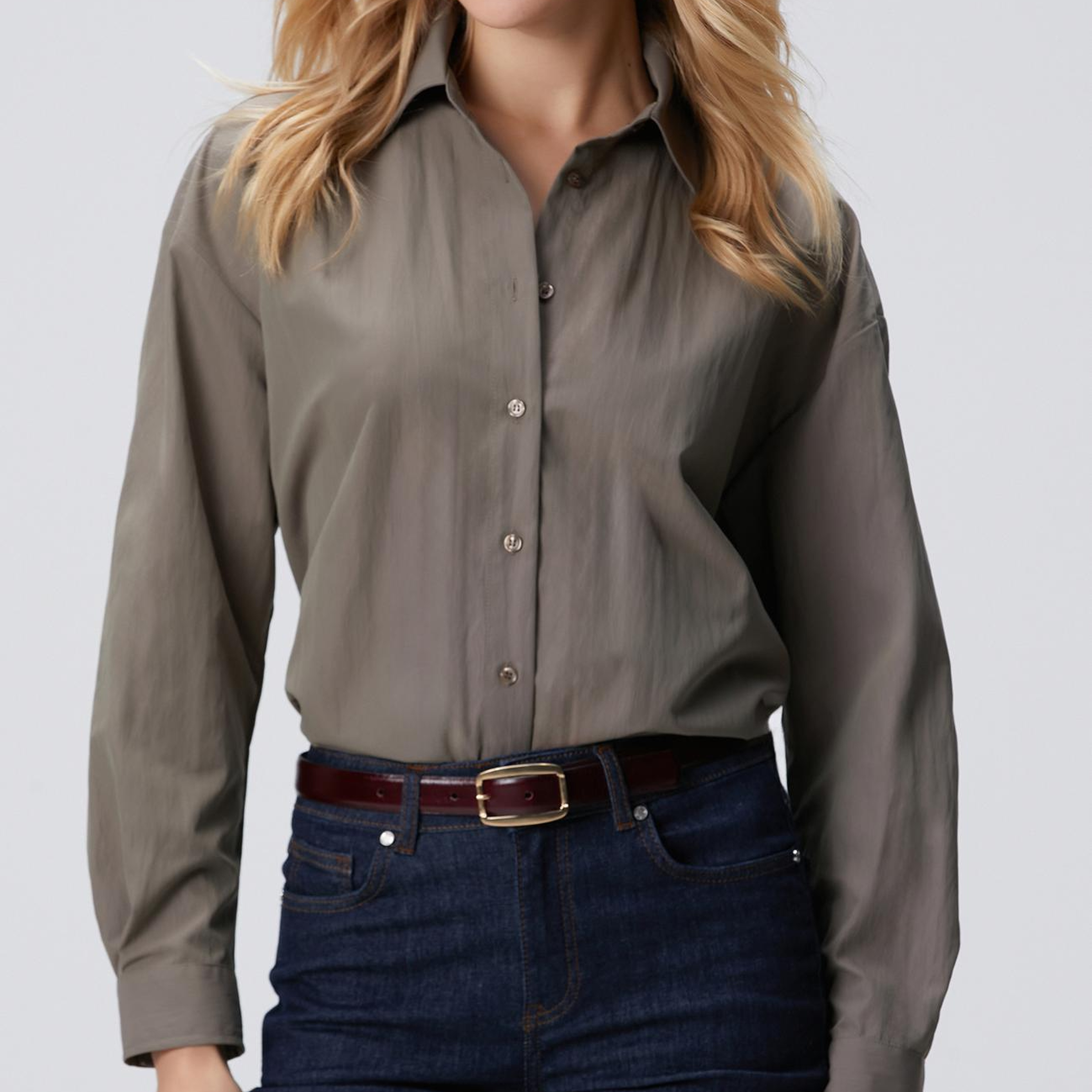 Network Kadın Açık Haki Gömlek