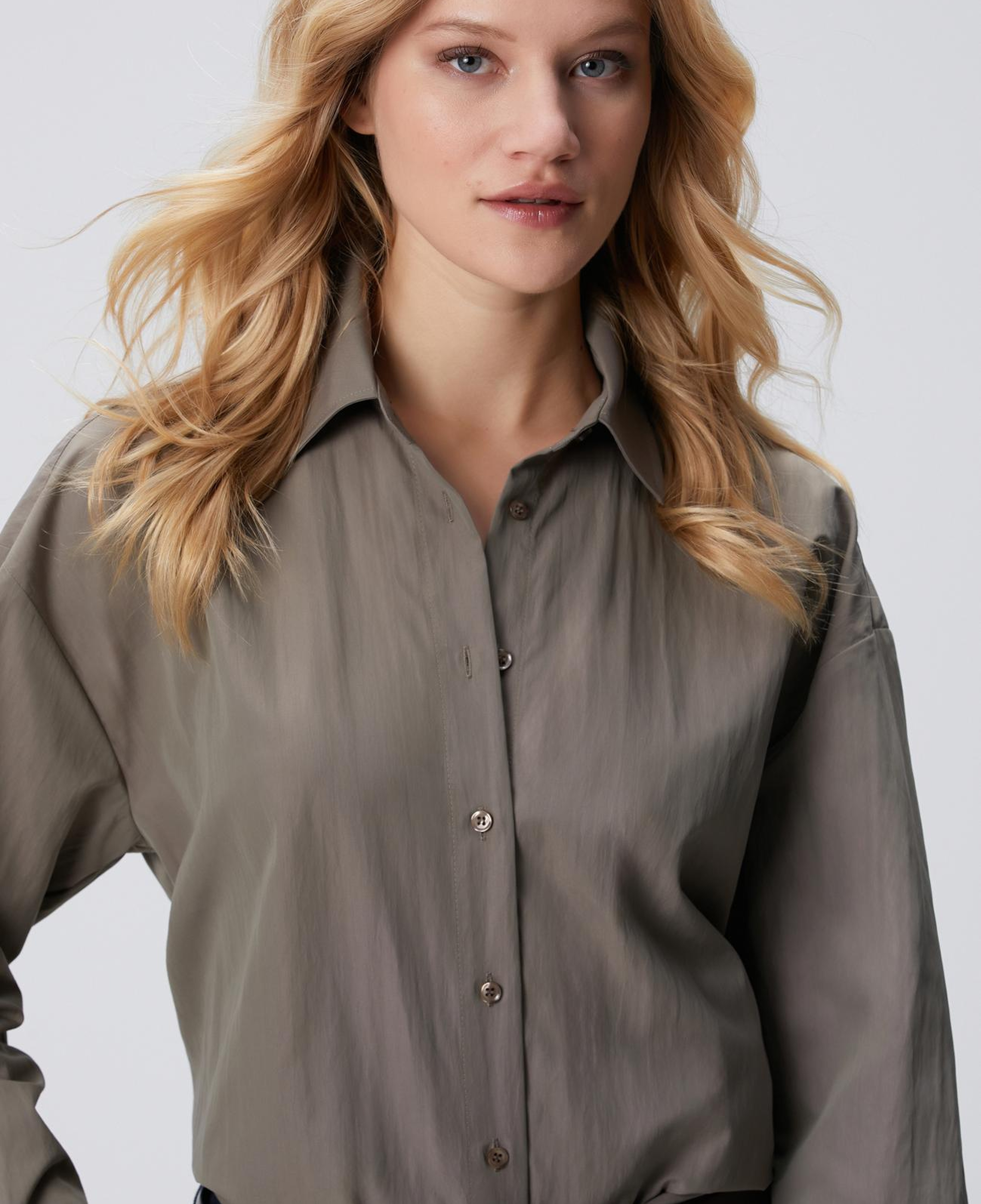 Network Kadın Açık Haki Gömlek