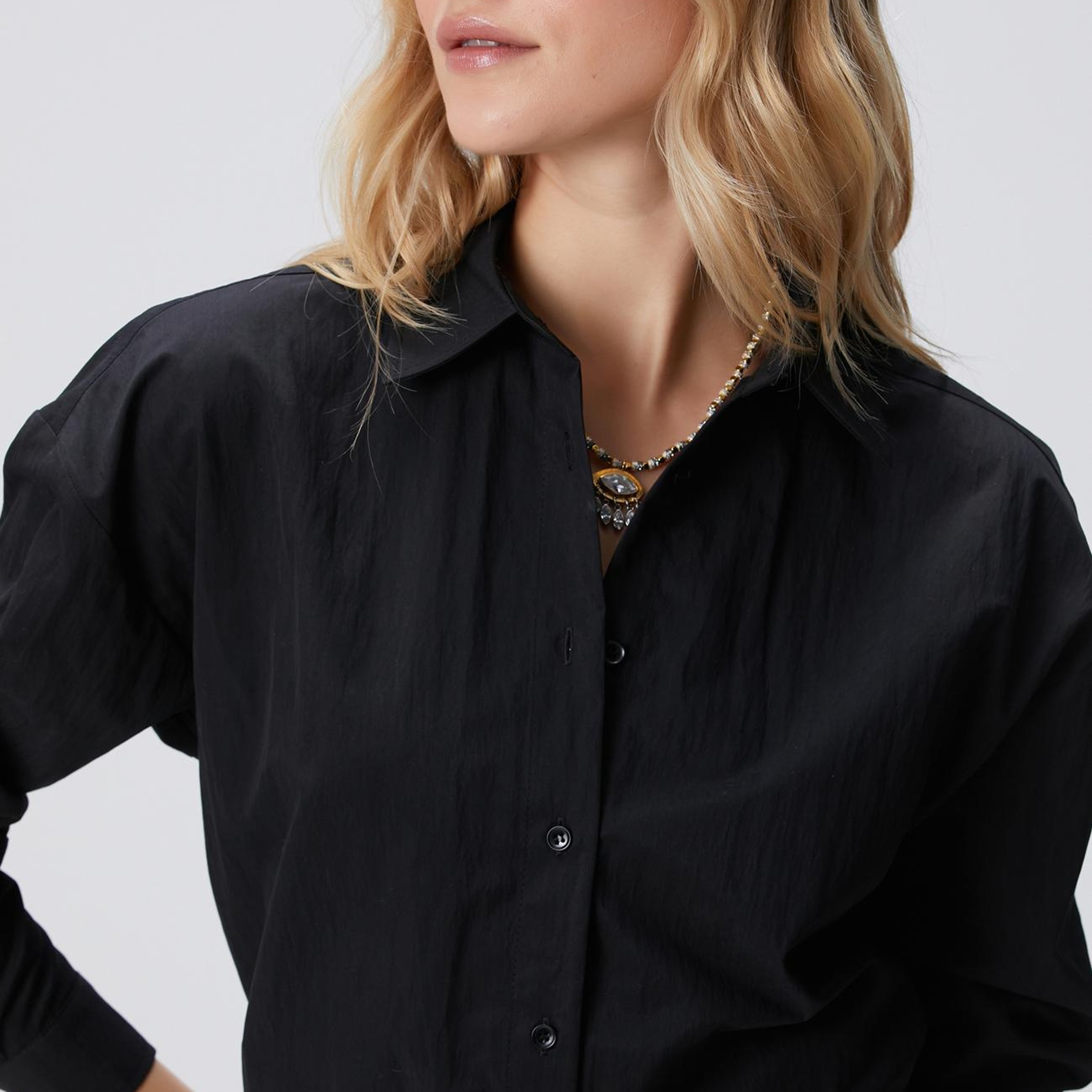 Network Kadın Siyah Gömlek