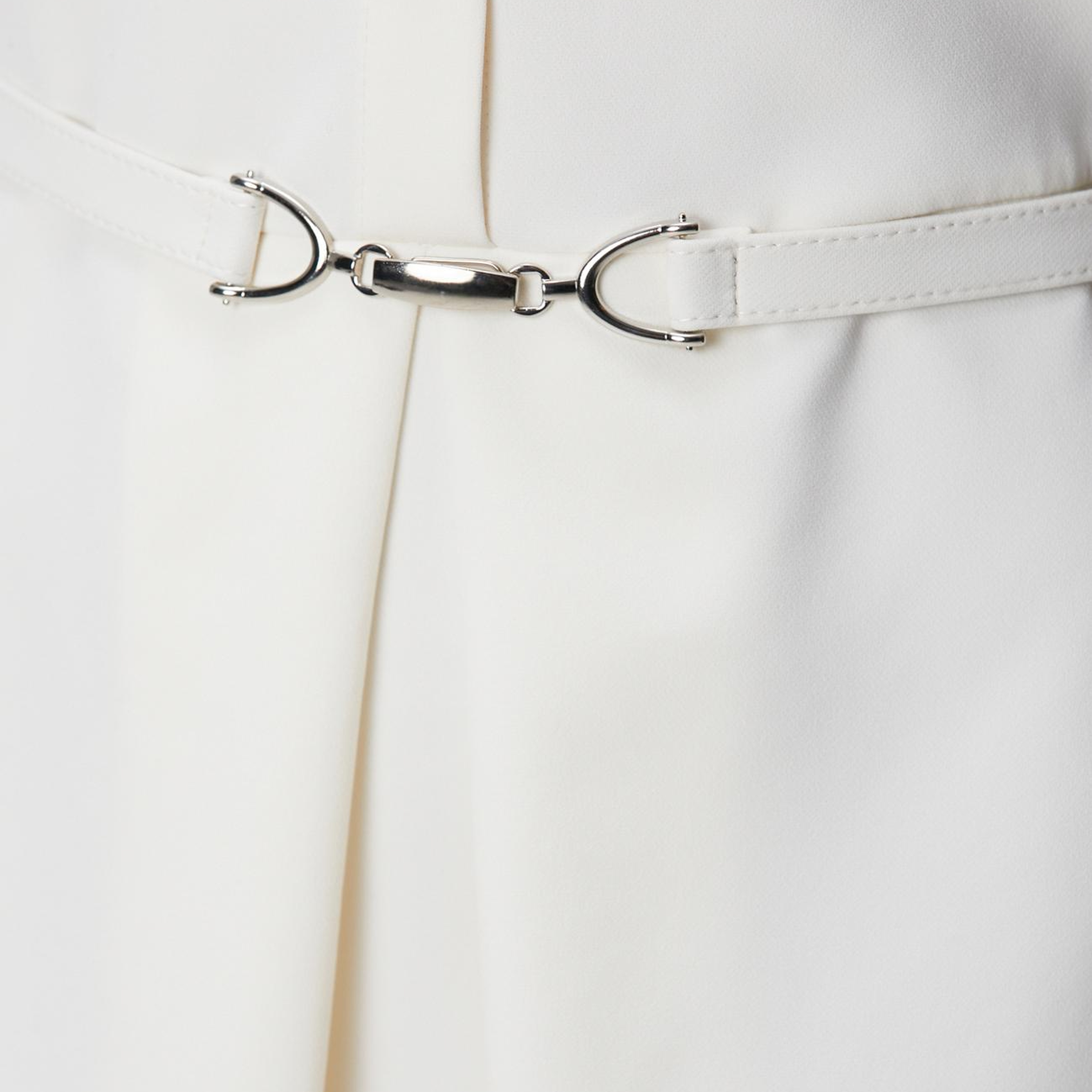 Network Kadın Kırık Beyaz Düğme Detaylı Mini Elbise