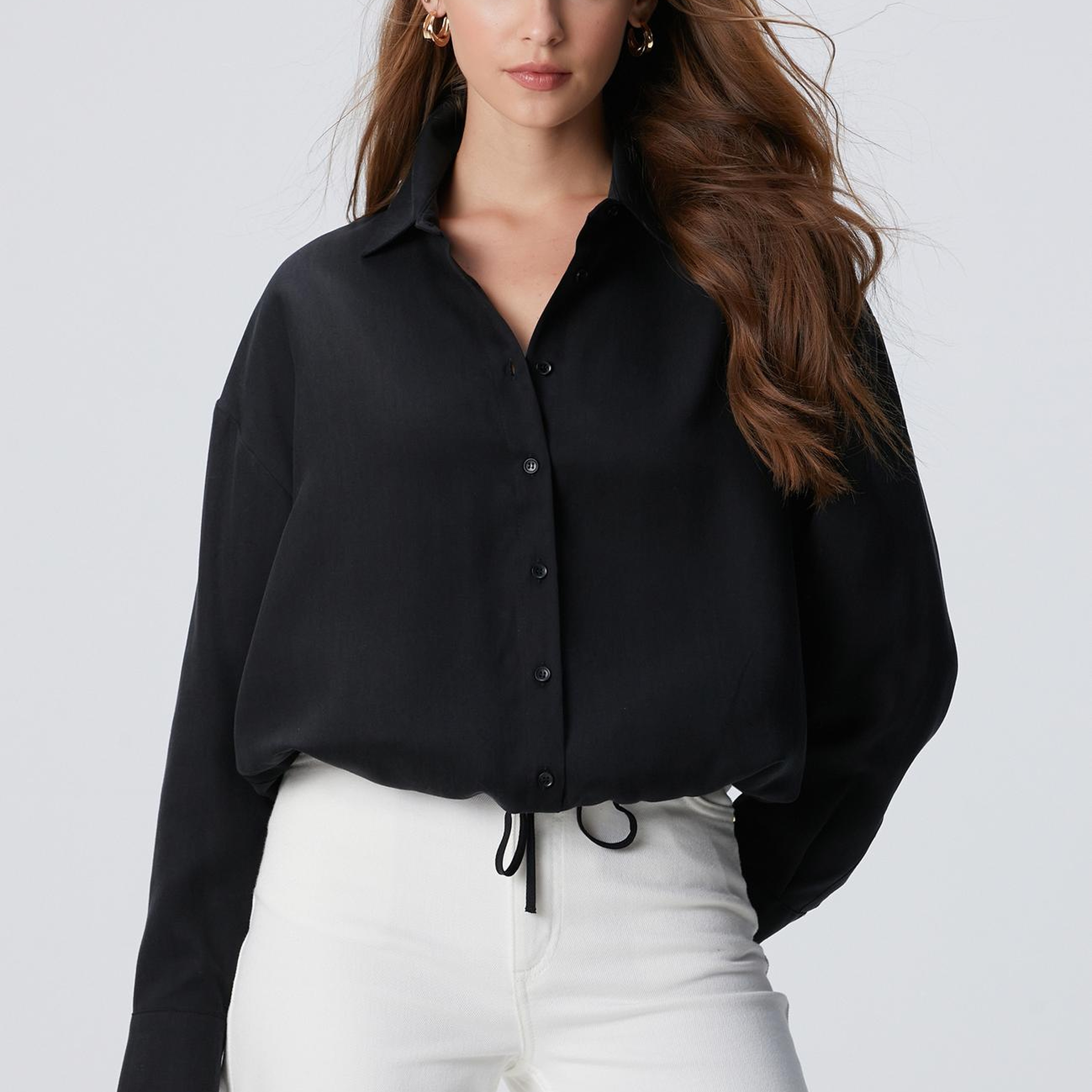 Network Kadın Siyah Gömlek