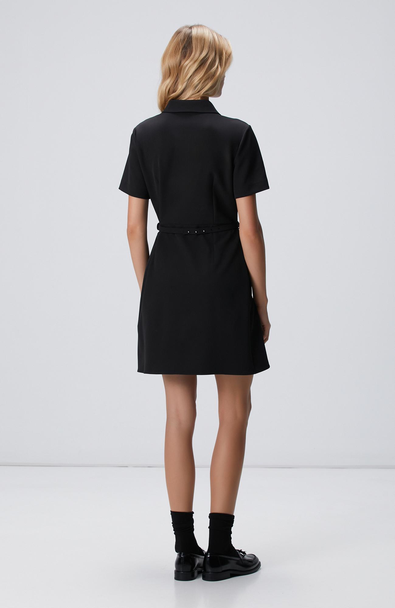 Network Kadın Siyah Düğme Detaylı Mini Elbise