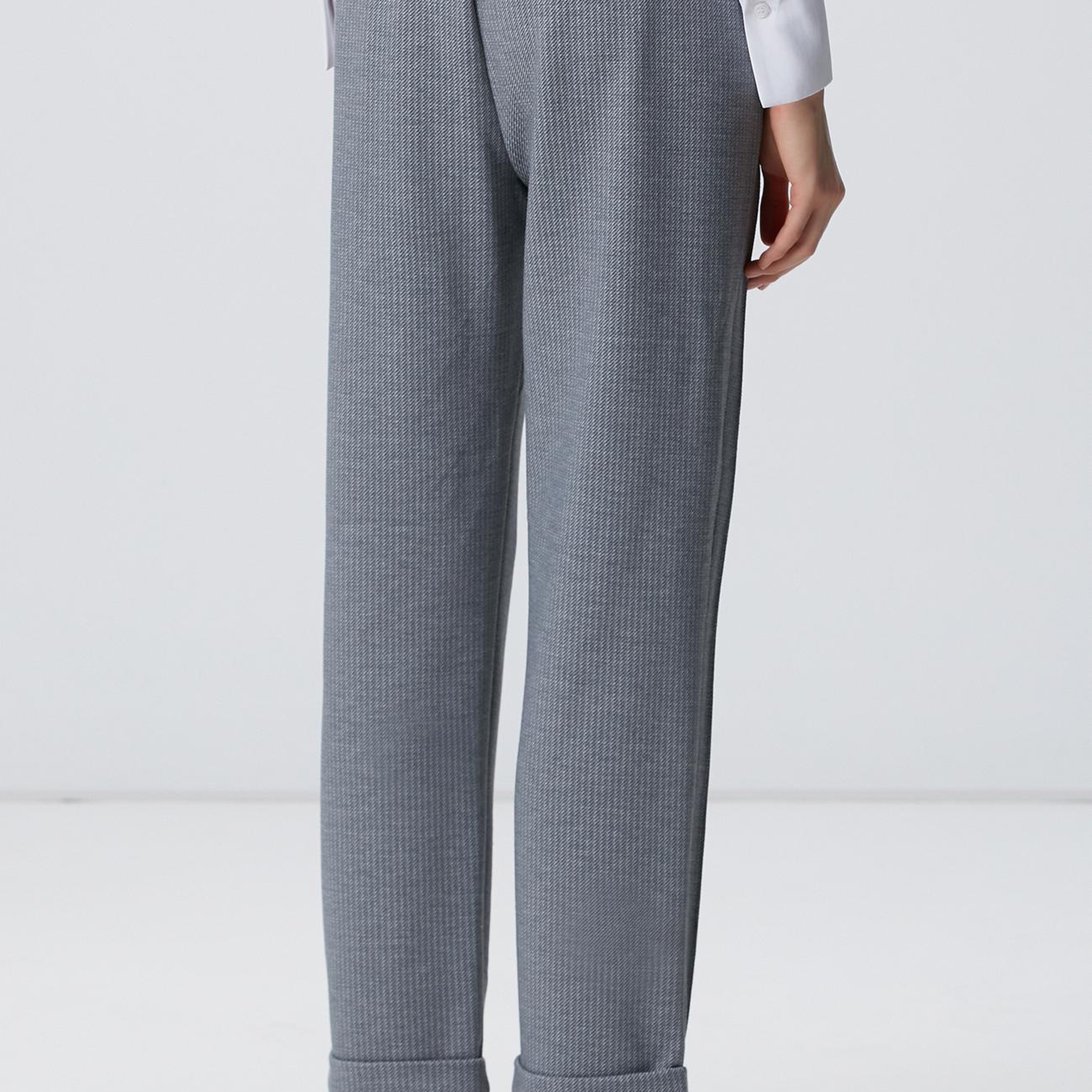 Network Kadın Gri Dikiş Detaylı Casual Pantolon