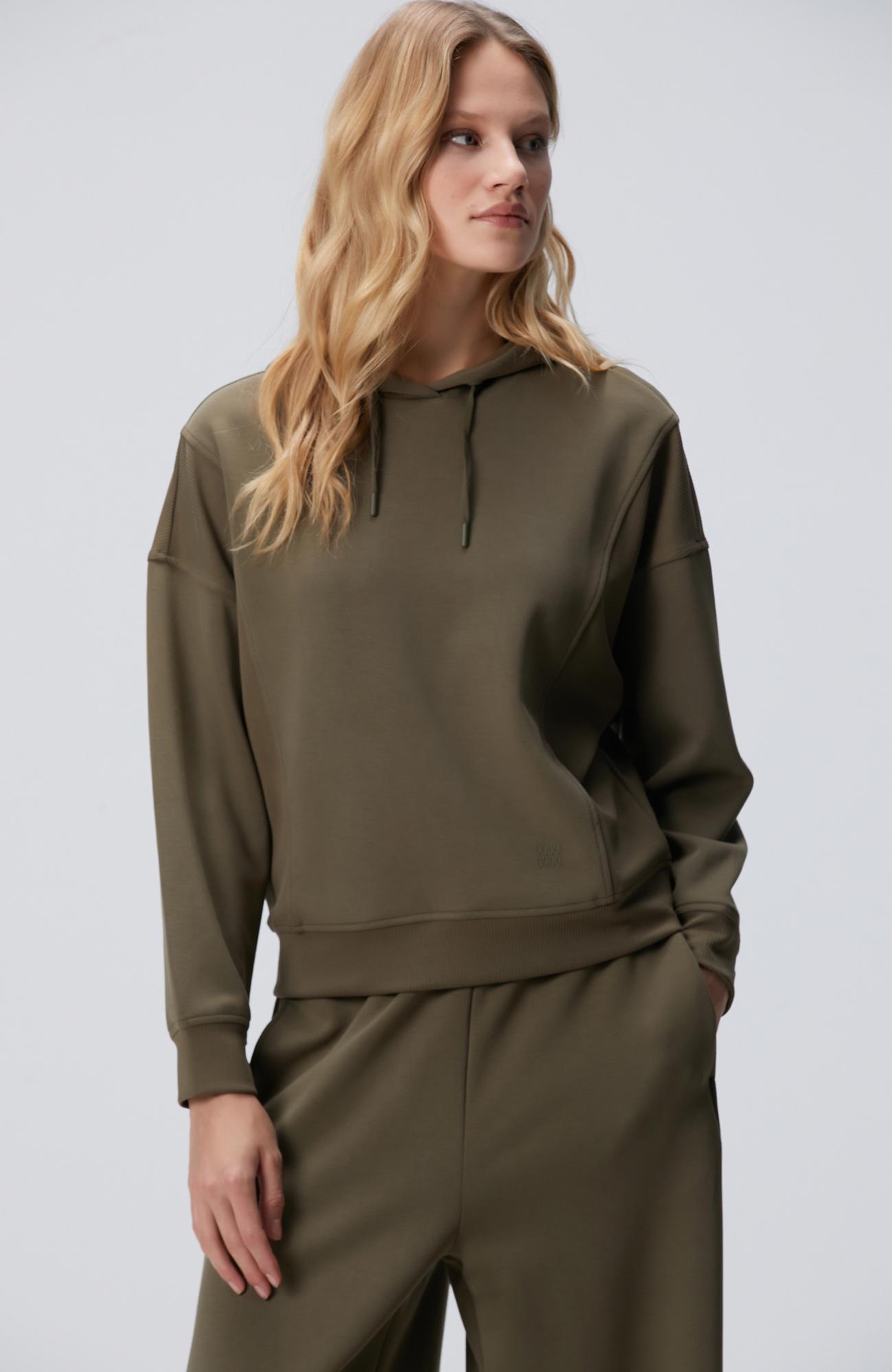 Network Kadın Haki Kapüşonlu Sweatshirt