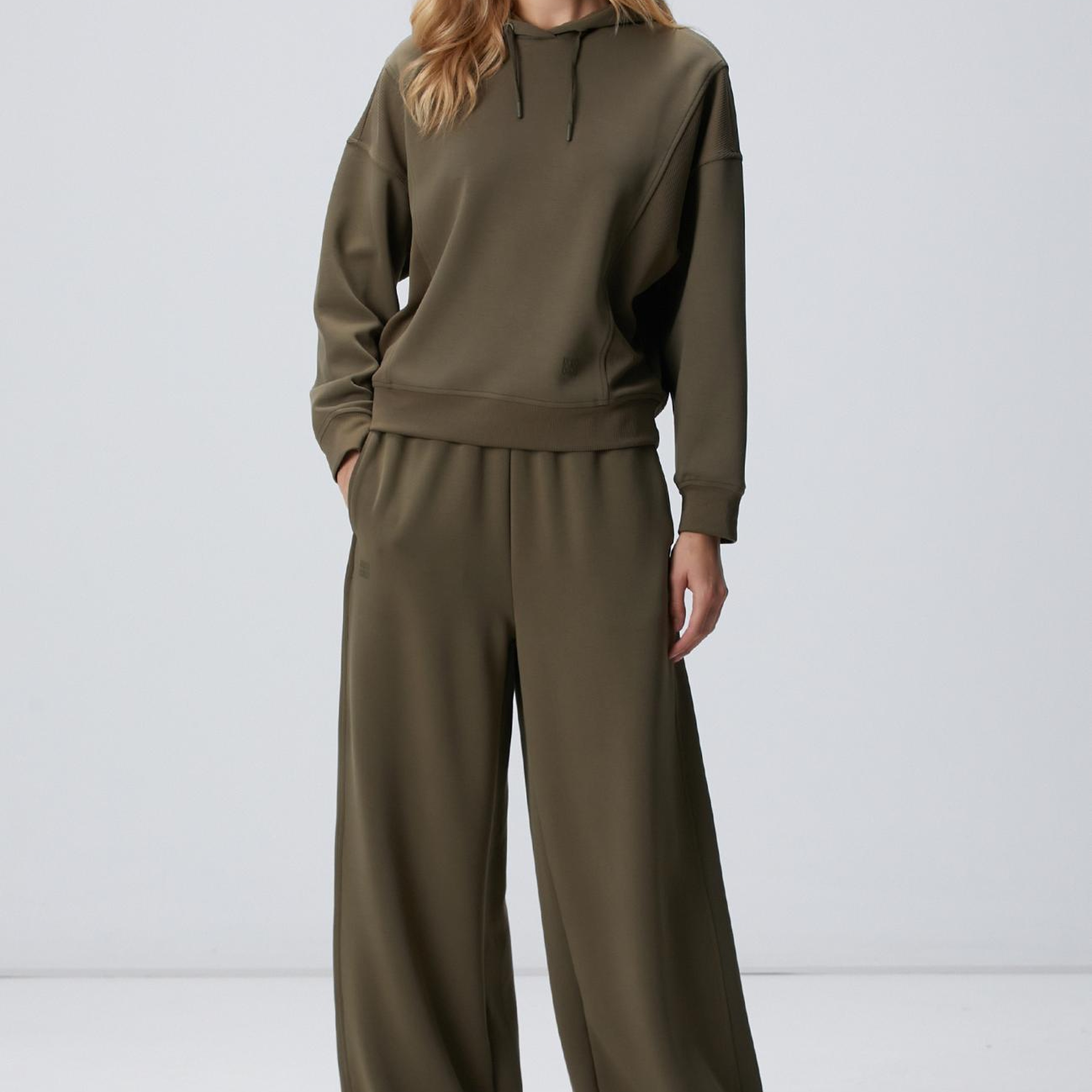 Network Kadın Haki Kapüşonlu Sweatshirt