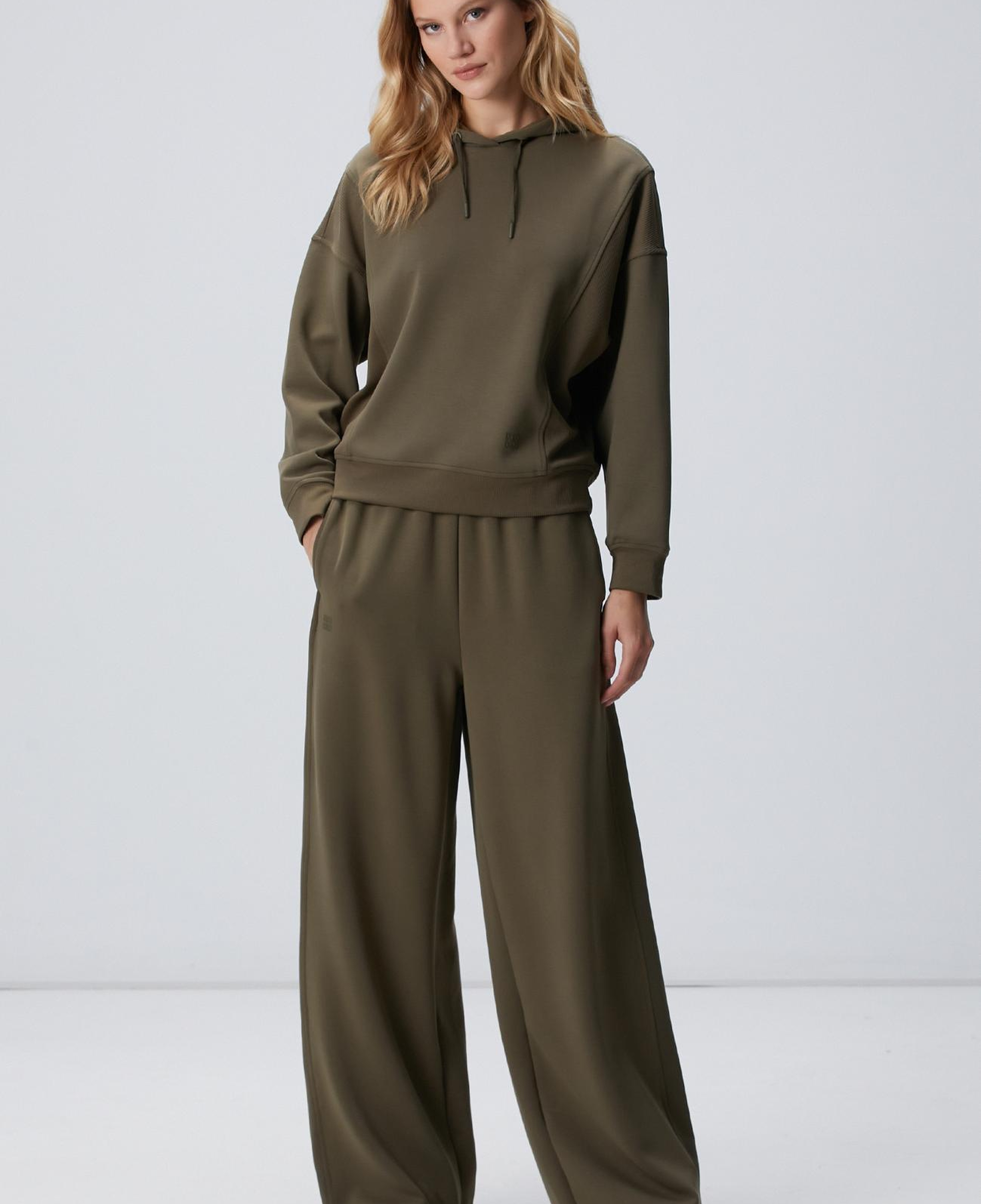 Network Kadın Haki Kapüşonlu Sweatshirt