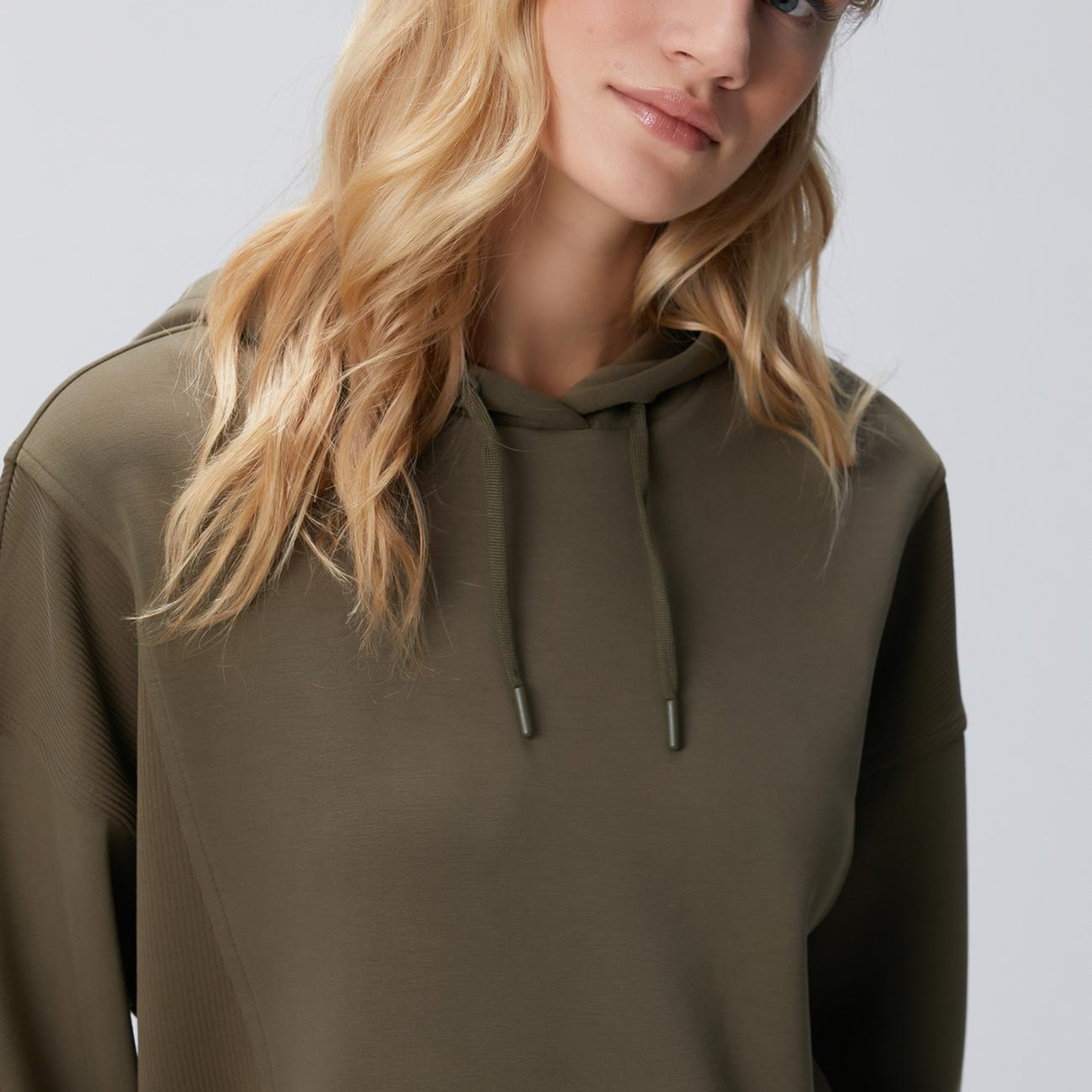 Network Kadın Haki Kapüşonlu Sweatshirt