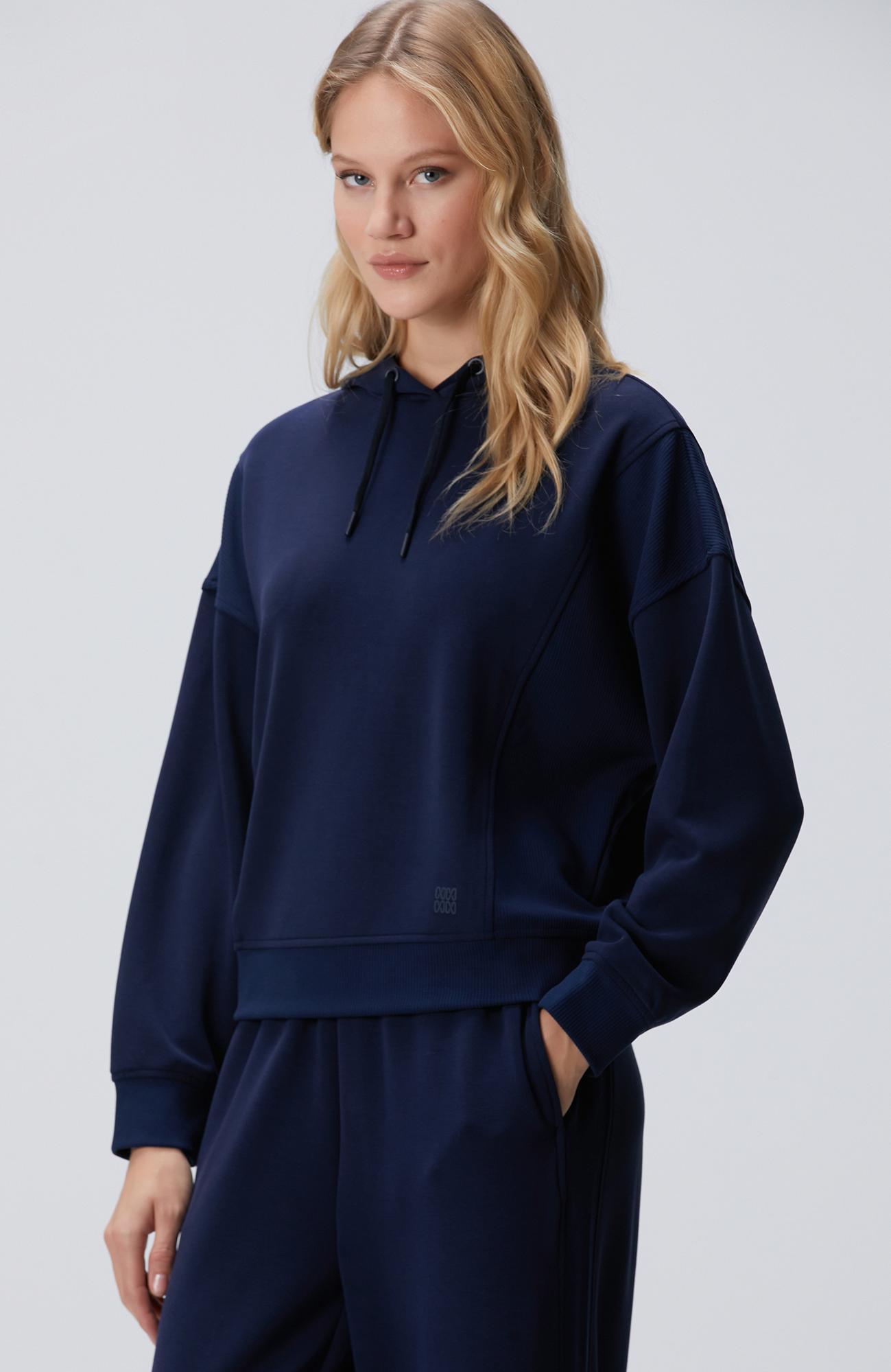 Network Kadın Lacivert Kapüşonlu Sweatshirt