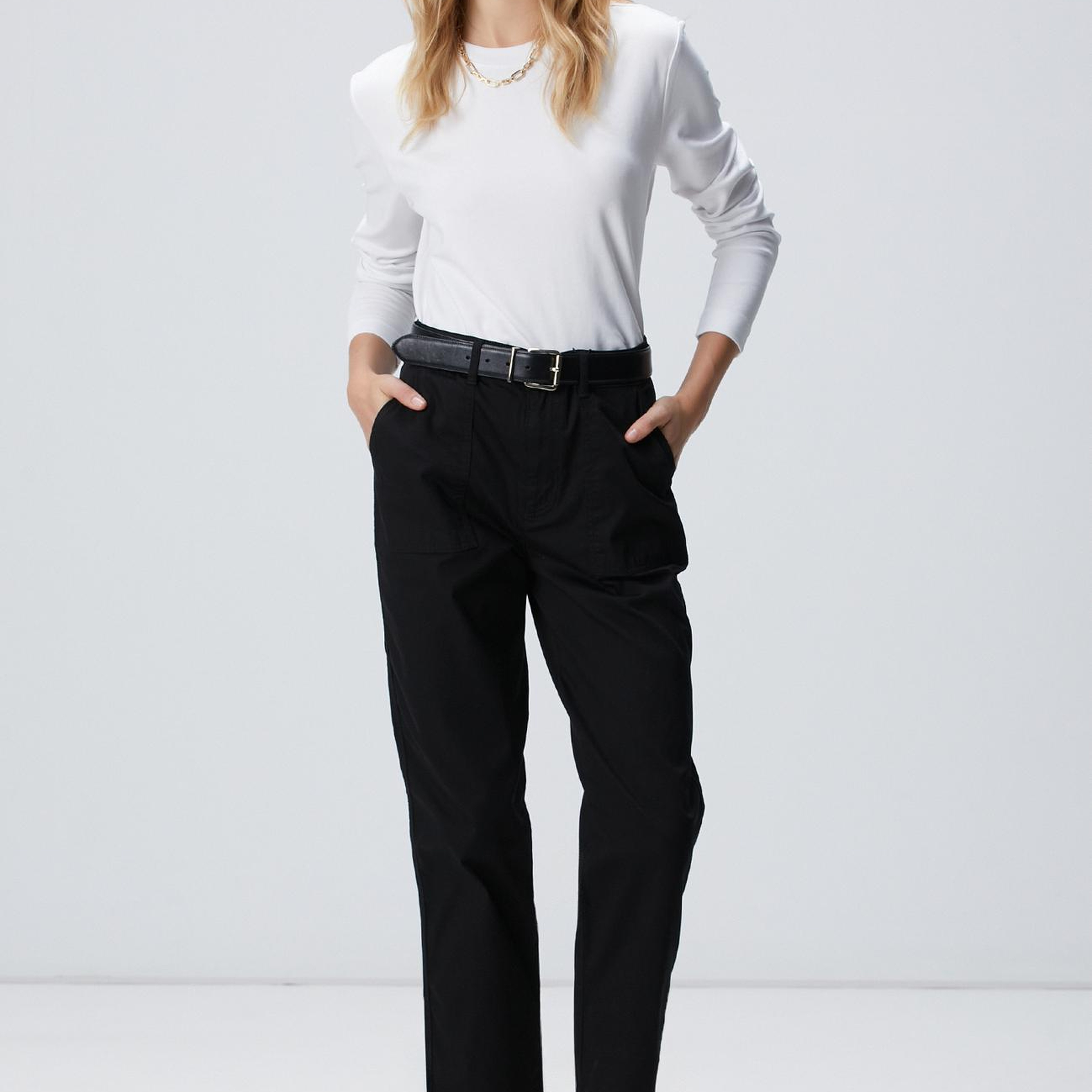 Network Kadın Siyah Dokuma Casual Pantolon