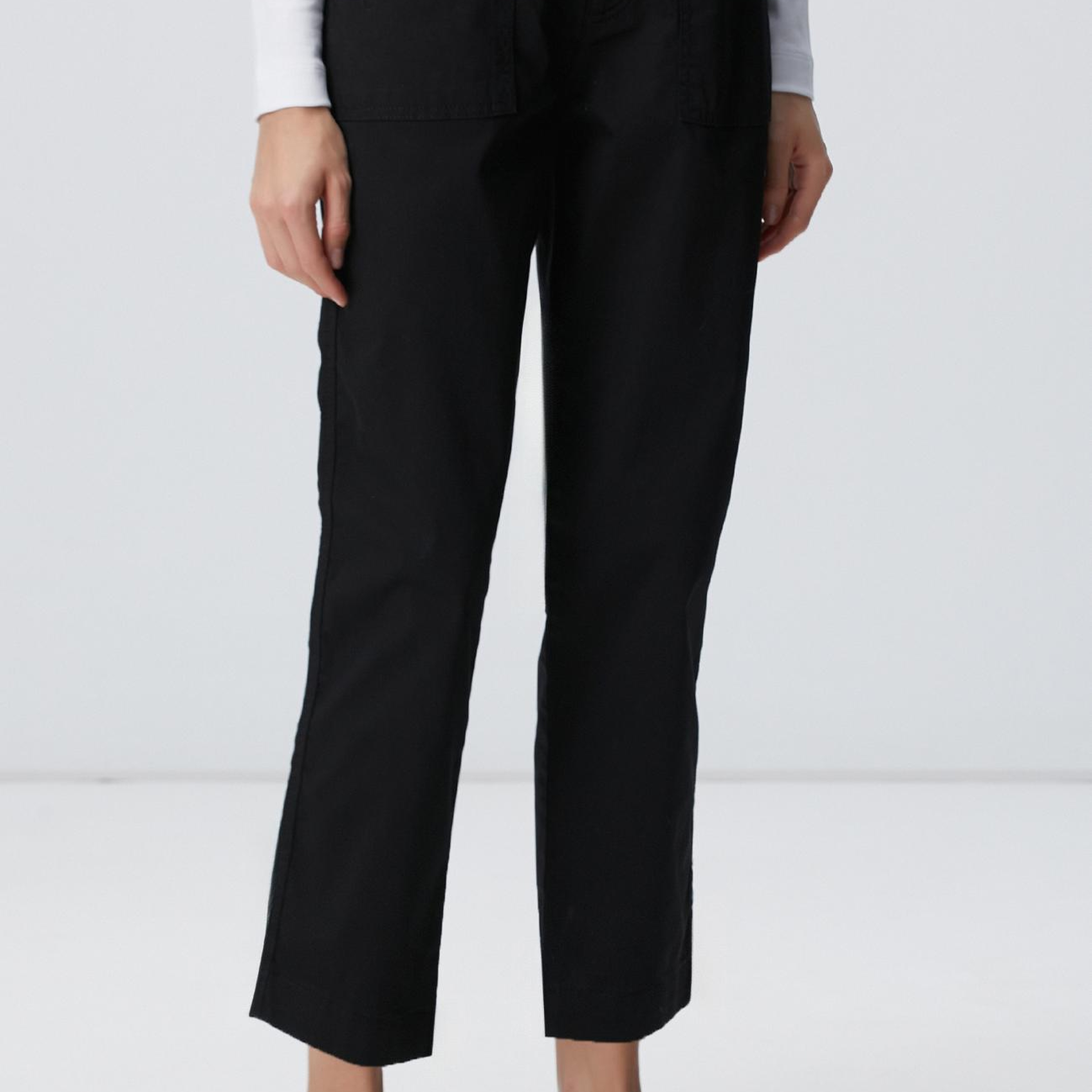 Network Kadın Siyah Dokuma Casual Pantolon