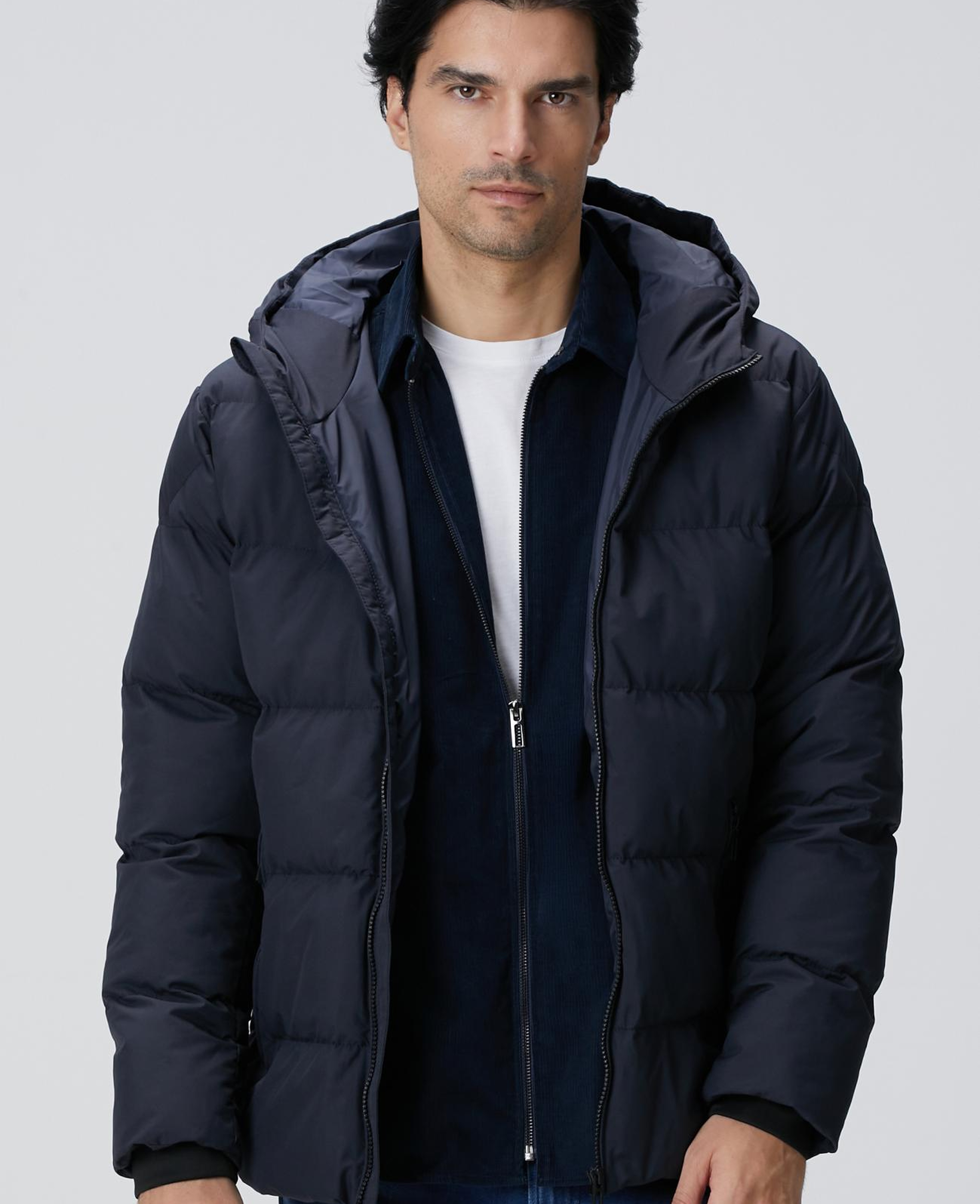 Network Erkek Lacivert Kapüşonlu Puffer Mont