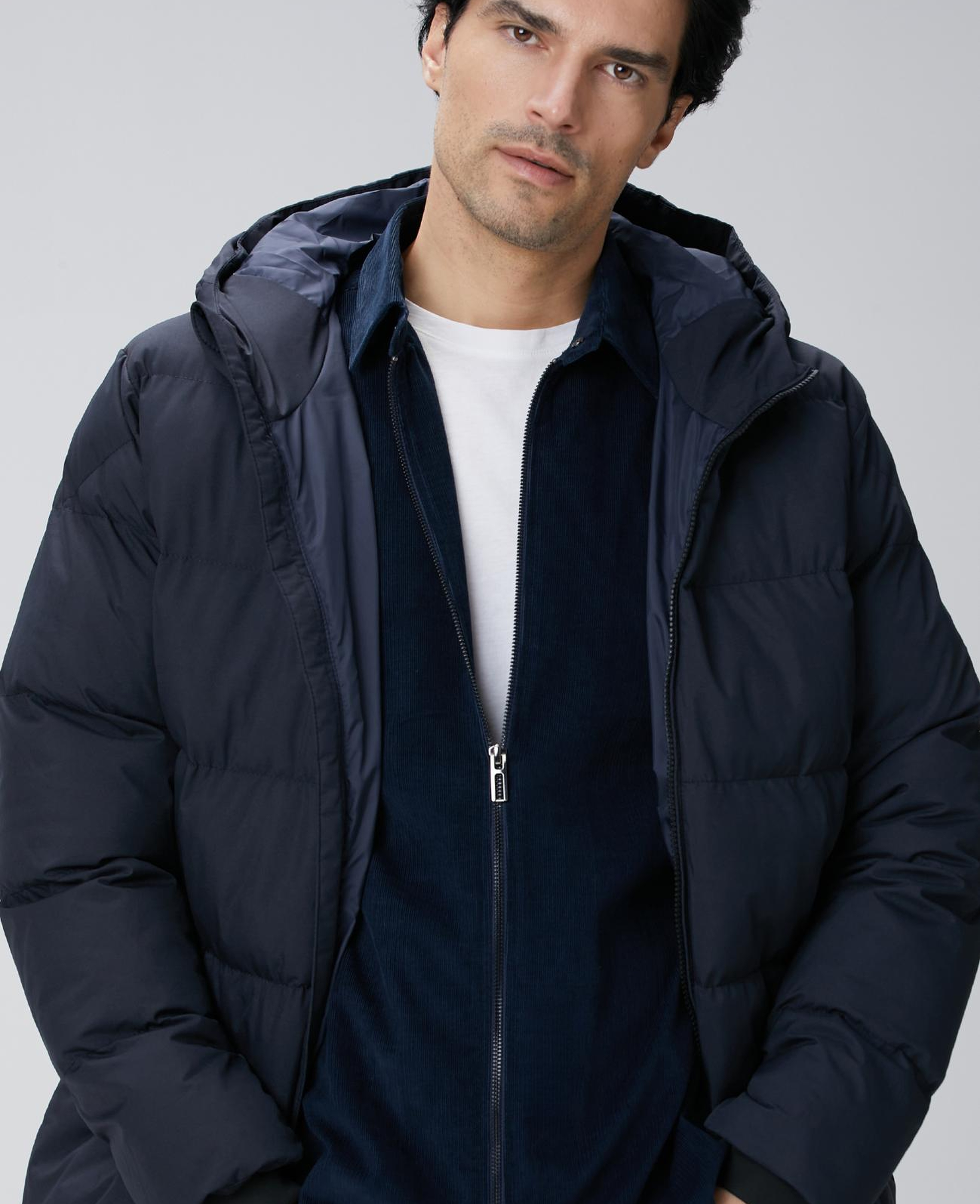 Network Erkek Lacivert Kapüşonlu Puffer Mont