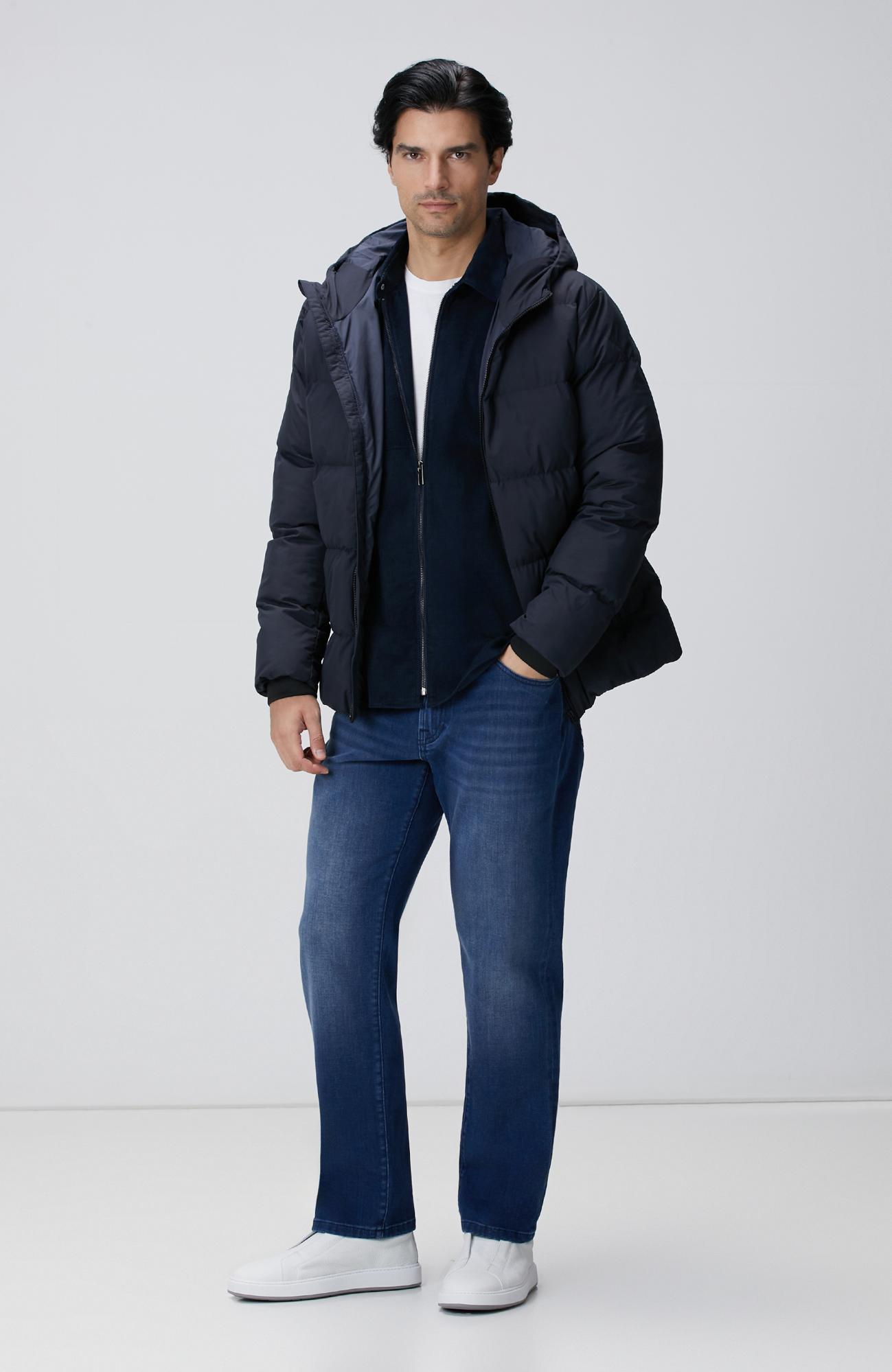 Network Erkek Lacivert Kapüşonlu Puffer Mont