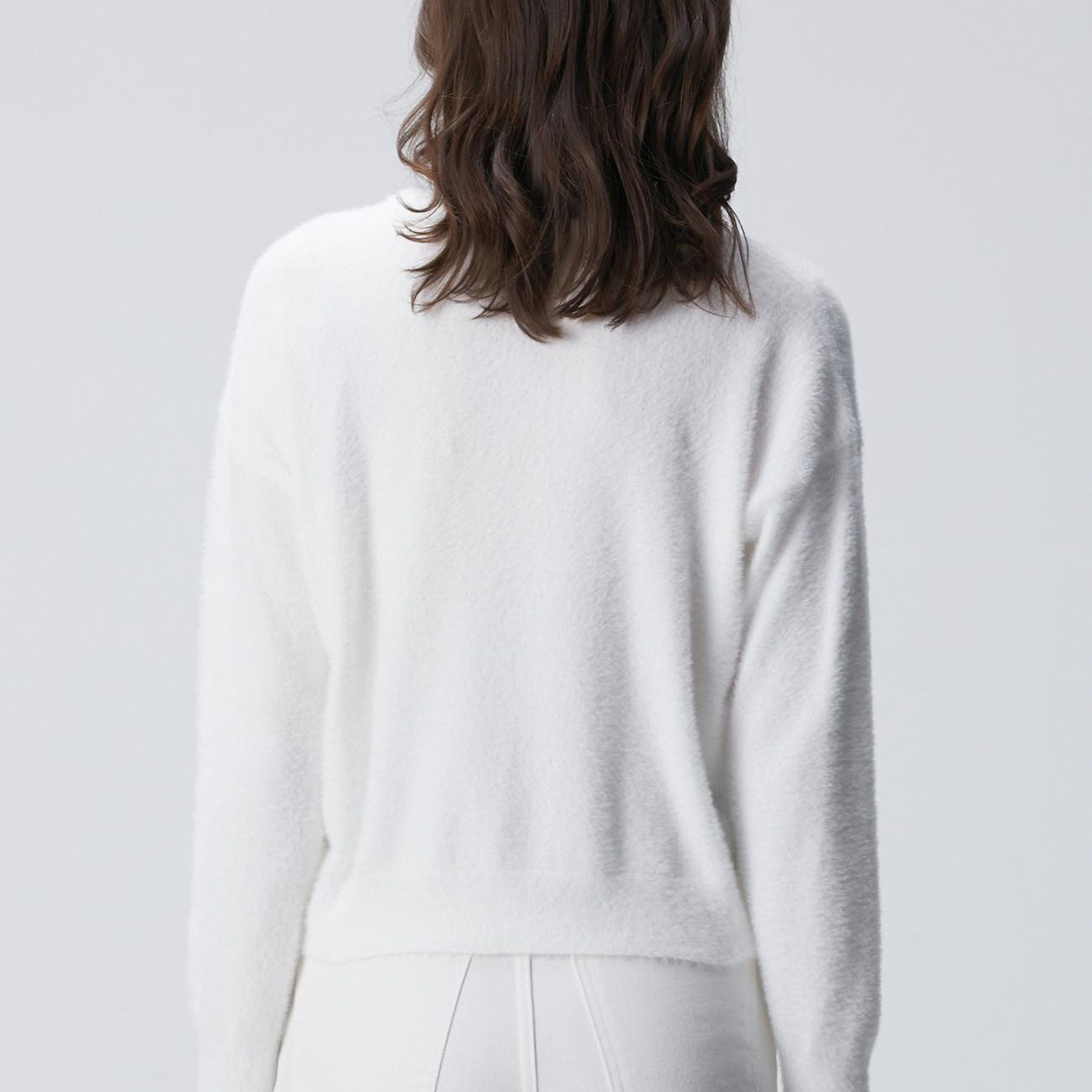 Network Kadın Kırık Beyaz Sakal İp Basic Kazak