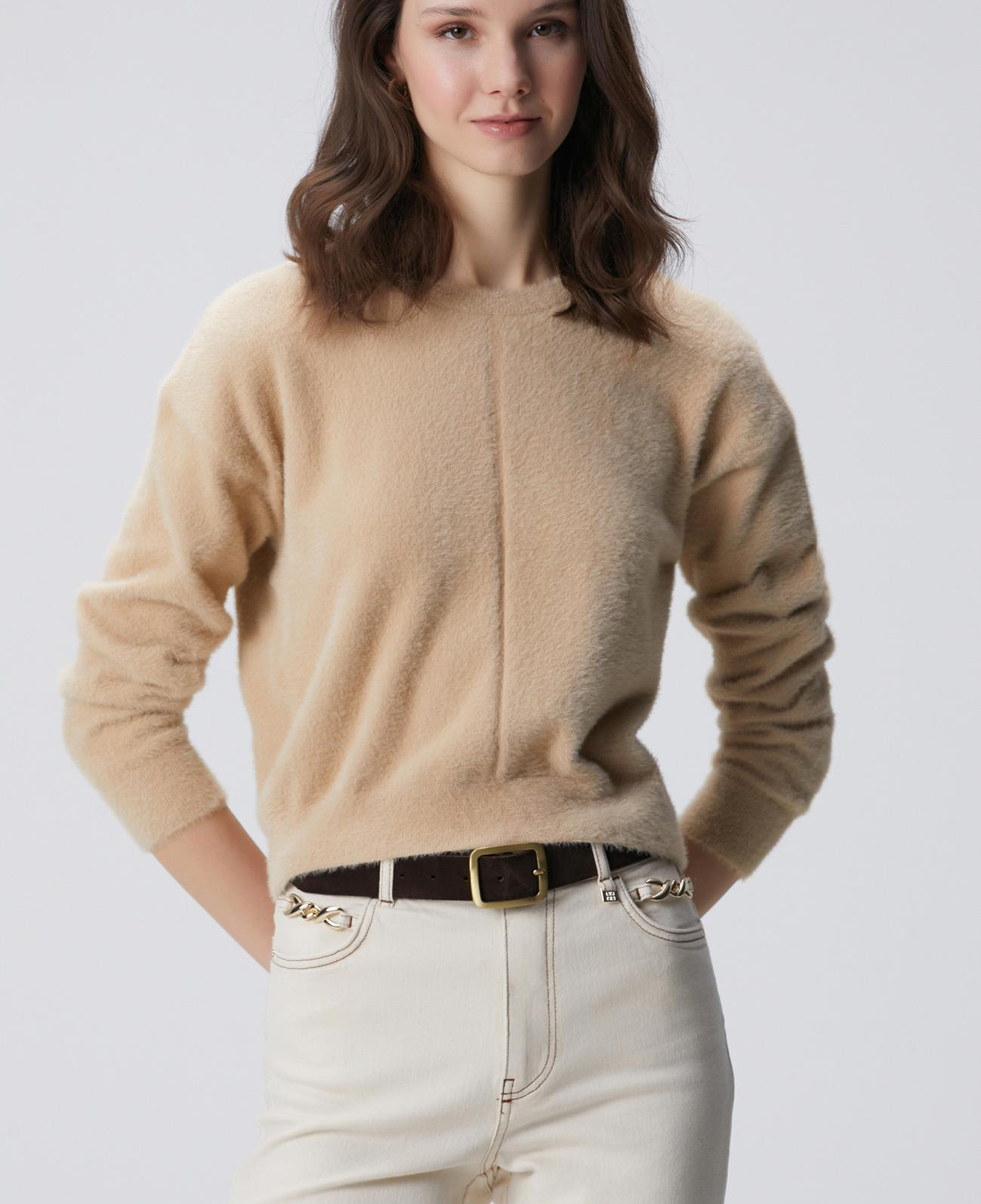 Network Kadın Bej Sakal İp Basic Kazak